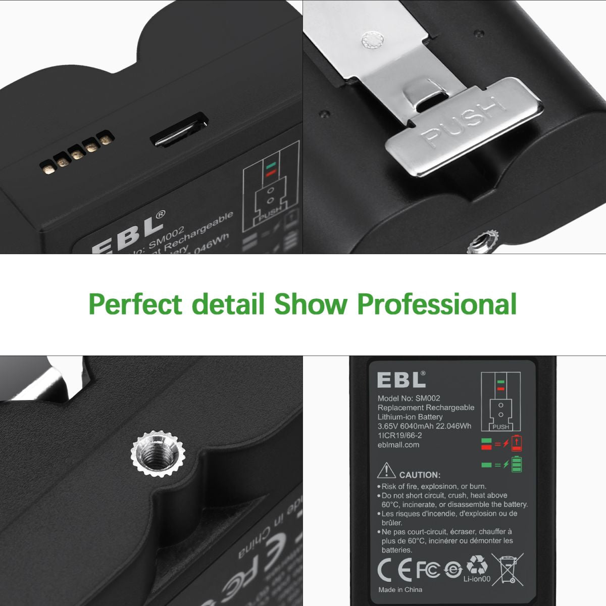 EBL SM002 Rechargeable Battery for Ring Doorbell 2/3/4/3 Plus - Long Lasting Power Supply for Home Security Cameras & Smart Doorbells - Perfect for Continuous Surveillance & Motion Alerts