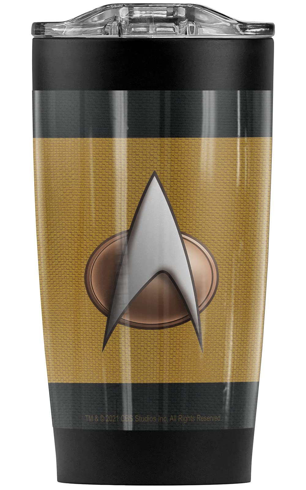 Star Trek TNG Engineering Uniform Stainless Steel Tumbler 20oz - Vacuum Insulated Coffee Travel Mug with Leakproof Sliding Lid | Double Wall Thermal Cup for Hot & Cold Drinks | Perfect for Office, Commuting & Outdoor Adventures
