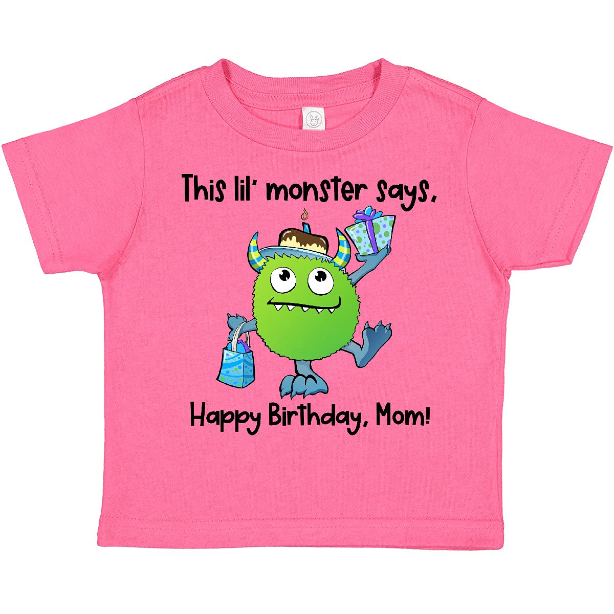 Inktastic 'This Lil' Monster Says Happy Birthday Mom' Toddler T-Shirt - Cute Birthday Outfit for Toddlers & Kids Celebrations