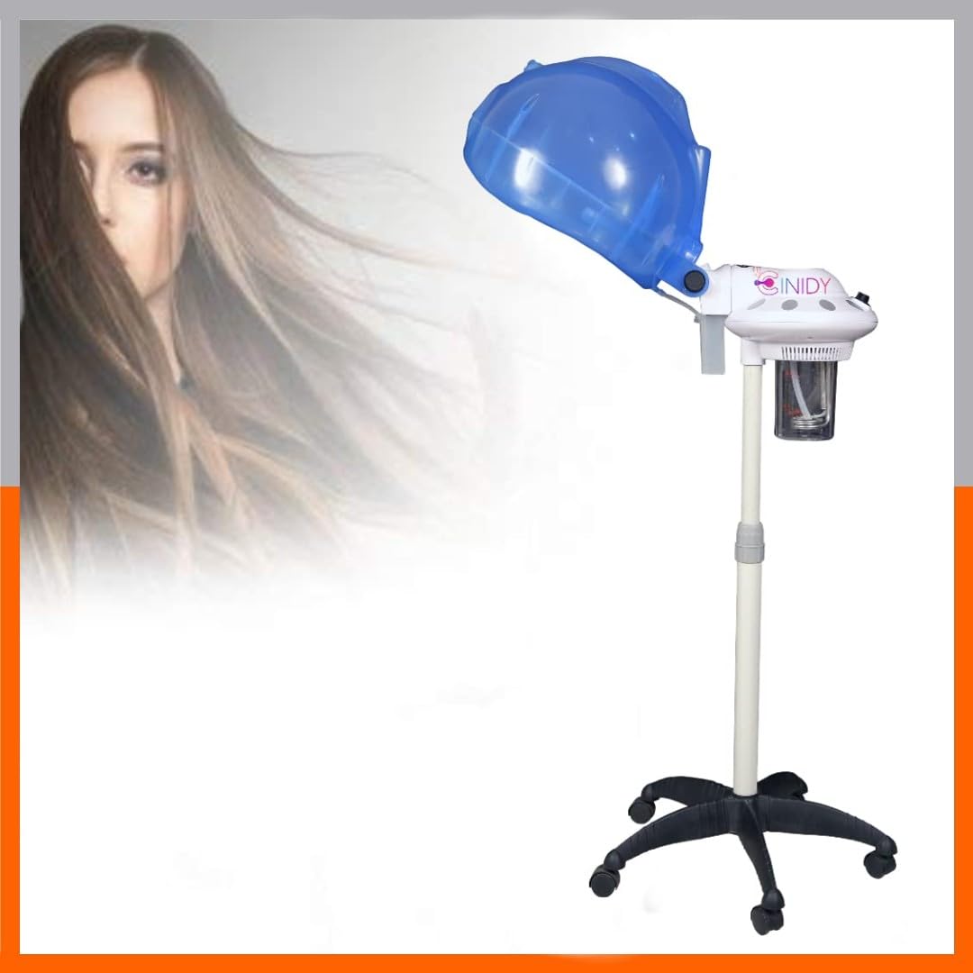 Professional Adjustable Height Salon Hair Steamer & Conditioning Ozone Spa Machine - White Steamer for Hydration, Dry & Natural Dyed Hair | Perfect for Home Salon, Hair Treatments & Deep Conditioning Therapy