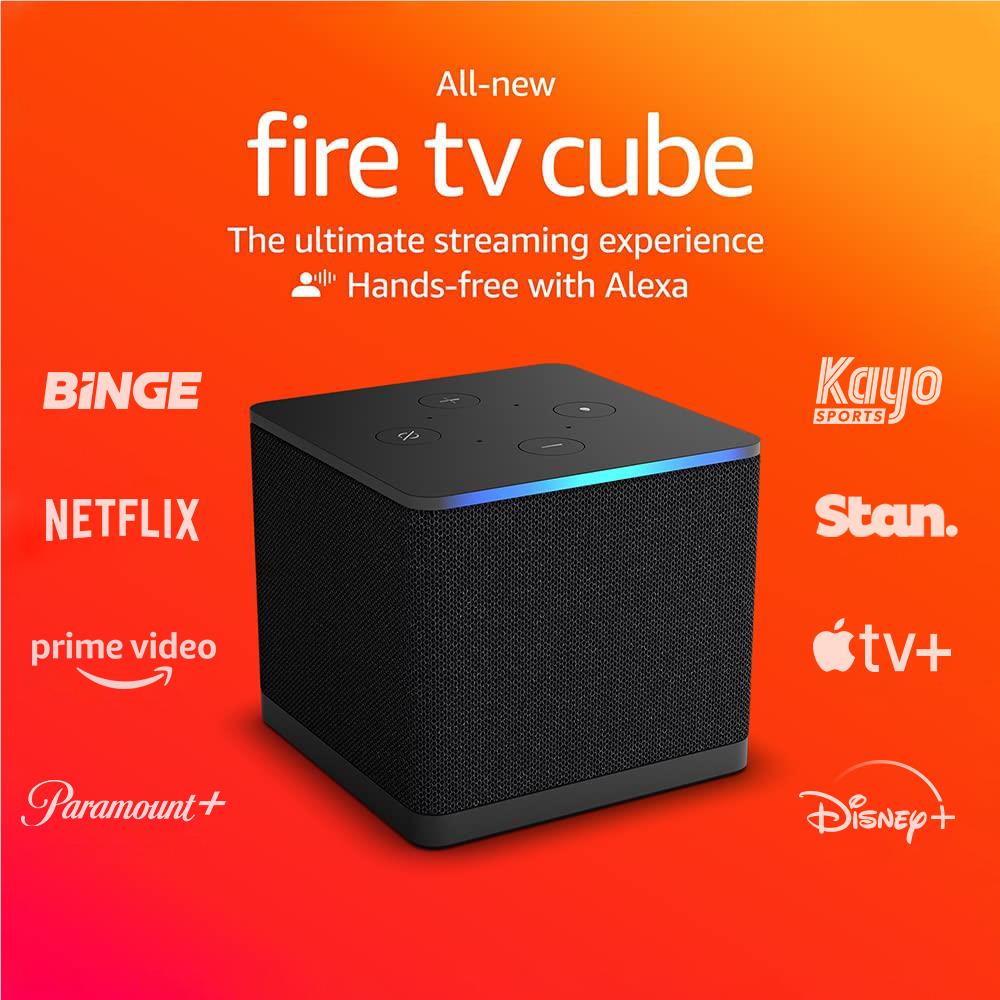 Amazon Fire TV Cube 4K Streaming Media Player with Alexa Voice Remote - Hands-Free Control, Dolby Vision, HDR 10+ - Watch Movies, Play Games & Smart Home Control (Perfect for Living Room & Home Theater)