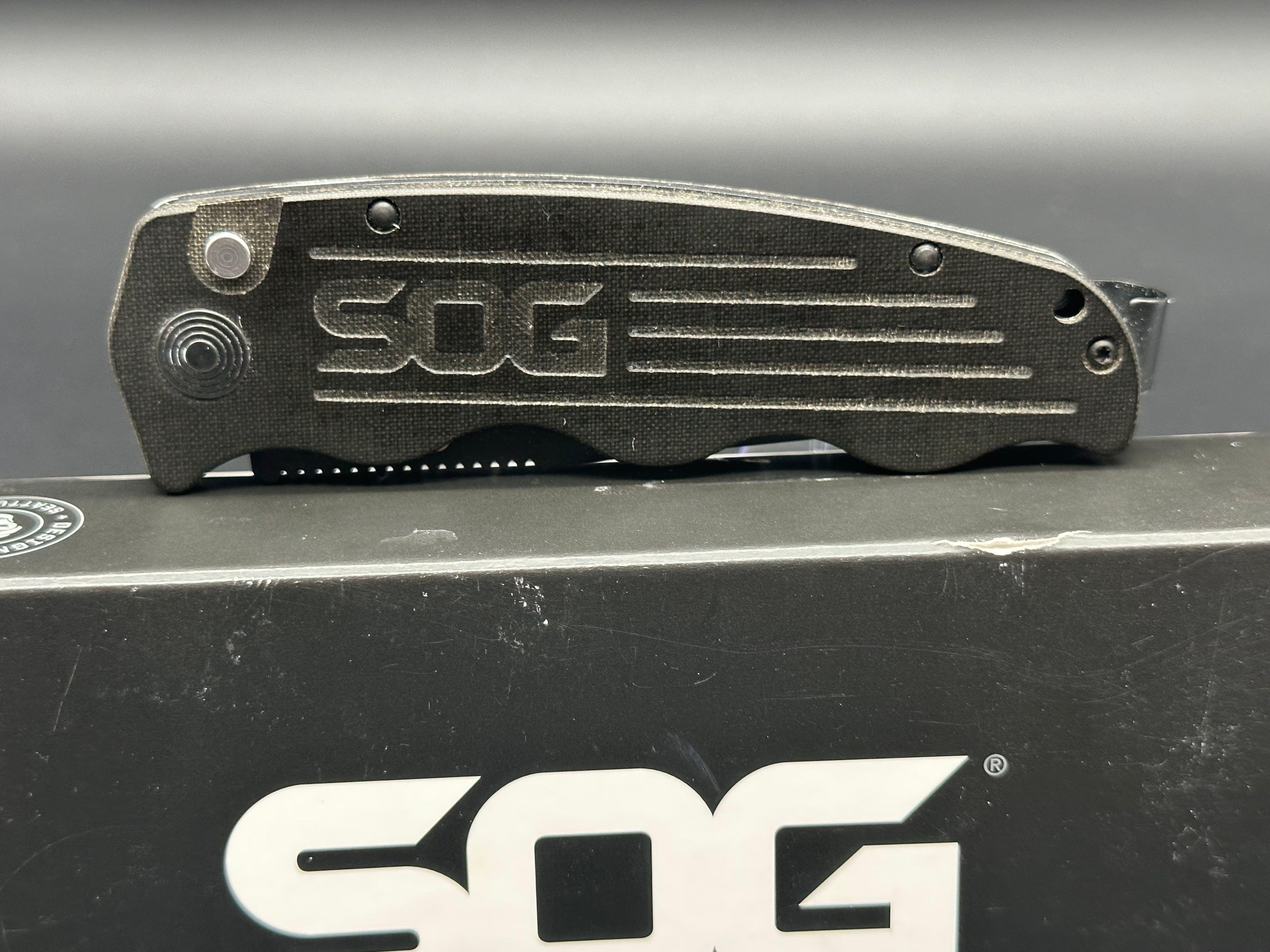 SOG TO1011 BX TAC OPS Tactical Folding Knife - Black Micarta Handle, Pocket Knife for Camping, Hiking & Everyday Carry (EDC)