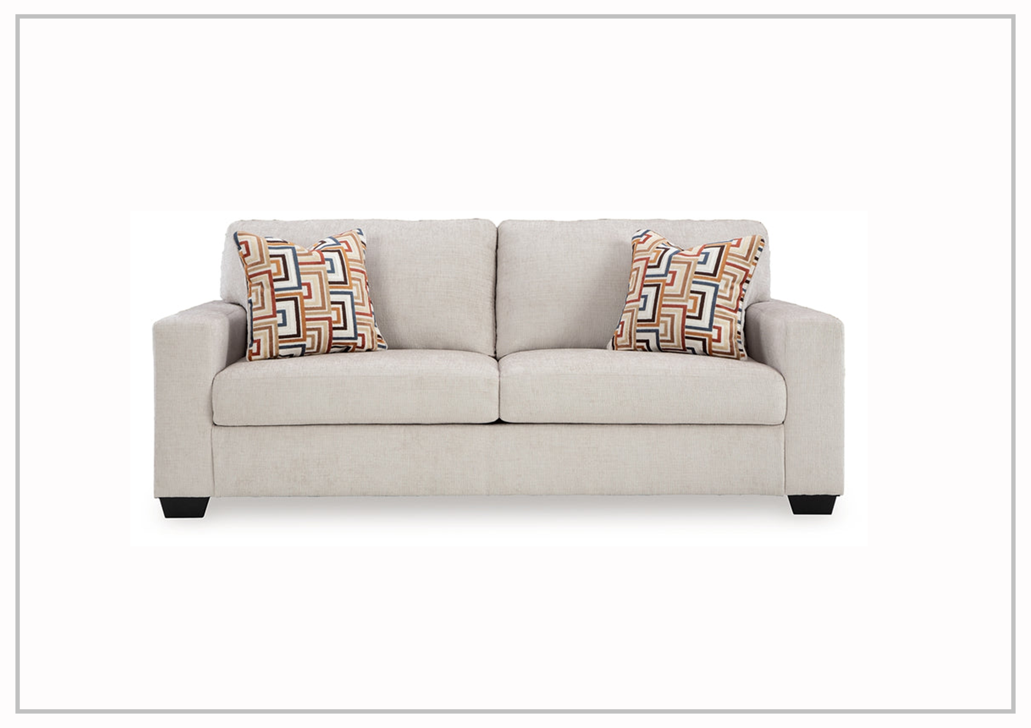 Gio Italia Amalfi Queen Fabric Sleeper Sofa with Accent Pillows - Convertible Bed & Comfortable Seating for Small Spaces, Guest Rooms & Apartments