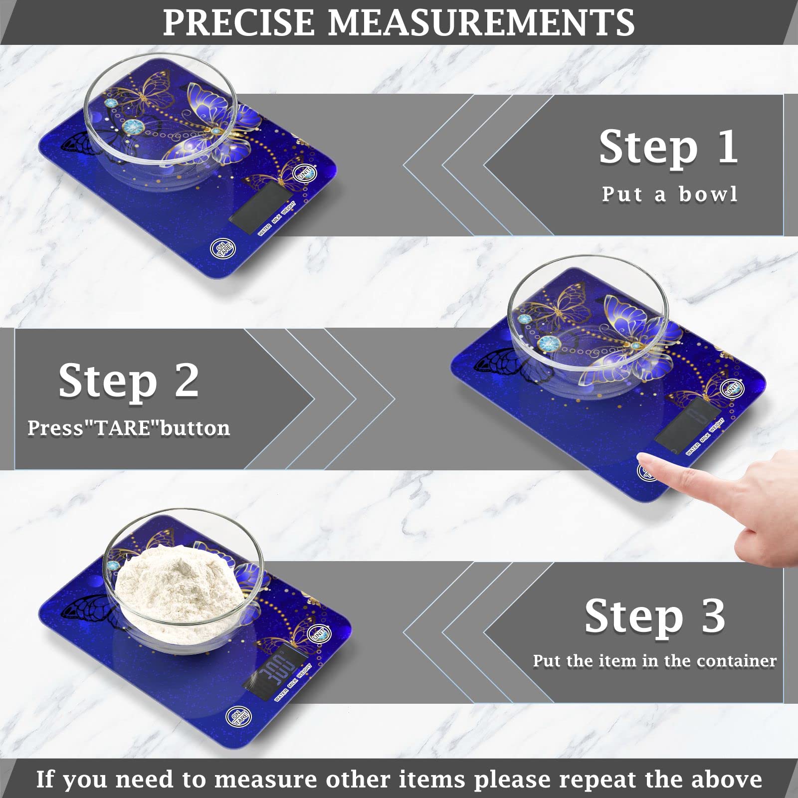 **Precision Digital Kitchen Scale - Jewelry & Butterfly Design, Waterproof, Measures in Ounces & Grams - Perfect for Cooking, Baking, Weight Loss & Jewelry Making**    *(Use Cases: Ideal for portion control, meal prep, baking recipes, jewelry crafting, and precise ingredient measurement.)*