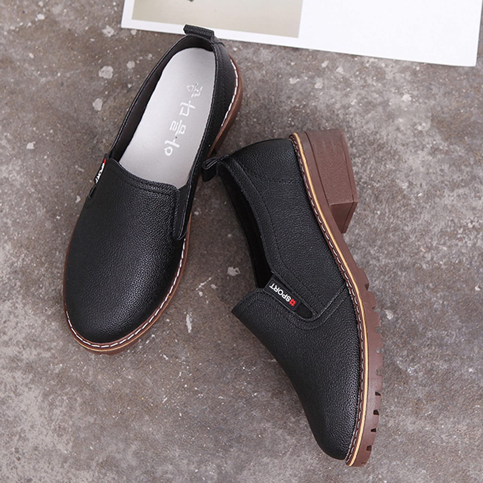Women's Casual Comfortable Soft Leather Loafers - Business Oxford Shoes for Women - Lightweight Slip-On Boat Shoes for Driving & Outdoor Wear - Perfect for Office, Travel & Daily Use