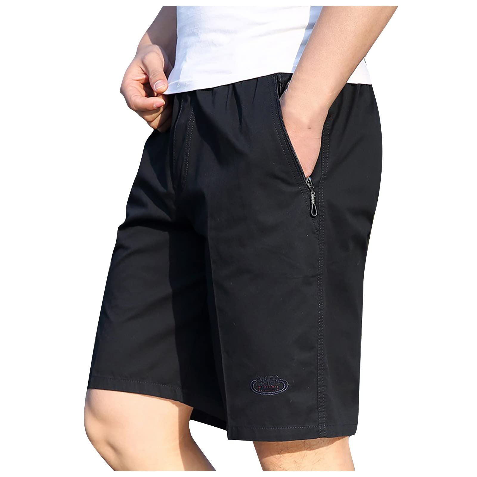 Men's Zipper Sports Bodybuilding Shorts with Pockets - Gym Workout & Casual Wear for Summer - Indoor & Outdoor Training, Running, Fitness, and Daily Use