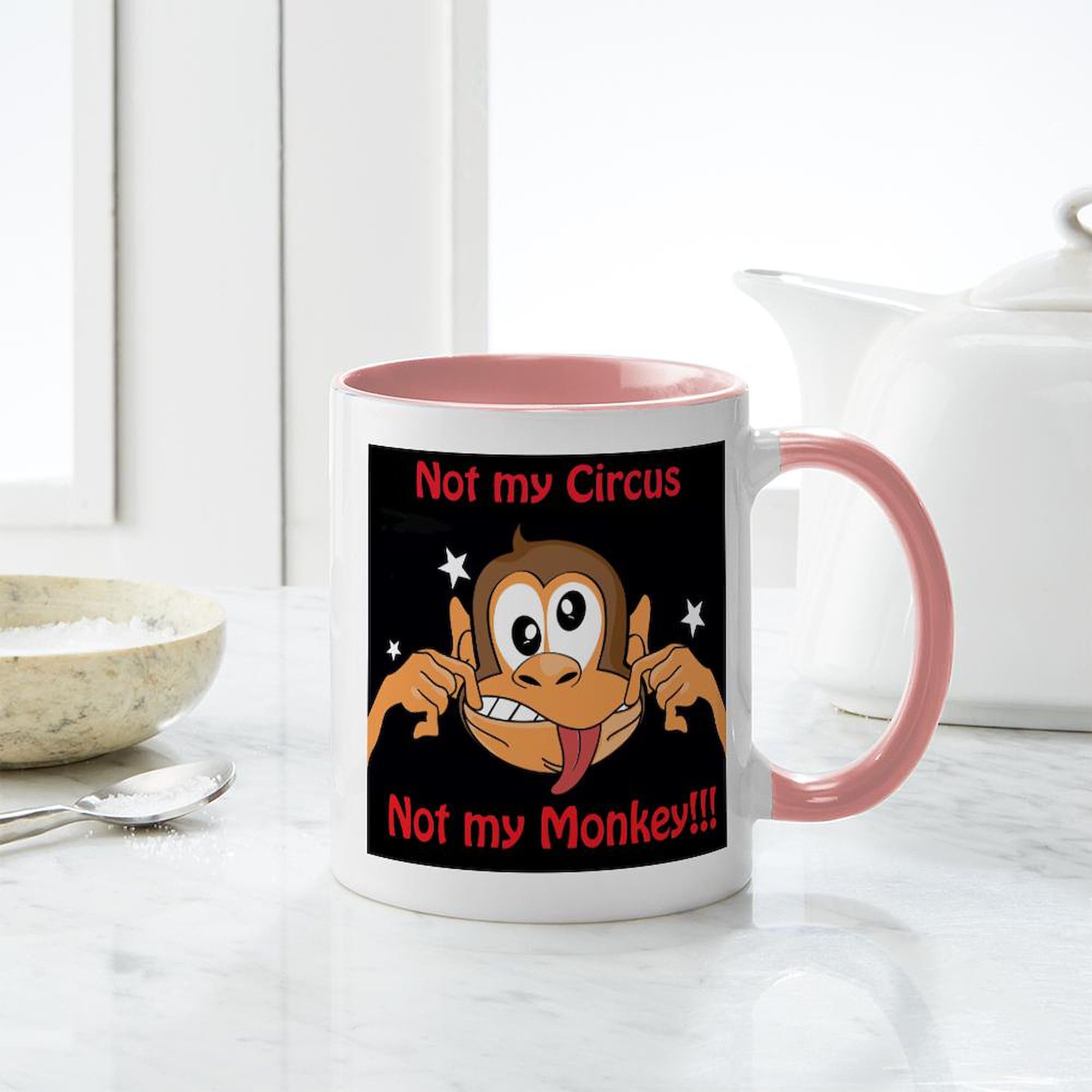Not My Monkey 11 oz (325 ml) Ceramic Coffee Mug - Funny Novelty Gift for Office, Home & Coffee Lovers - Perfect for Tea, Hot Chocolate & Morning Brews