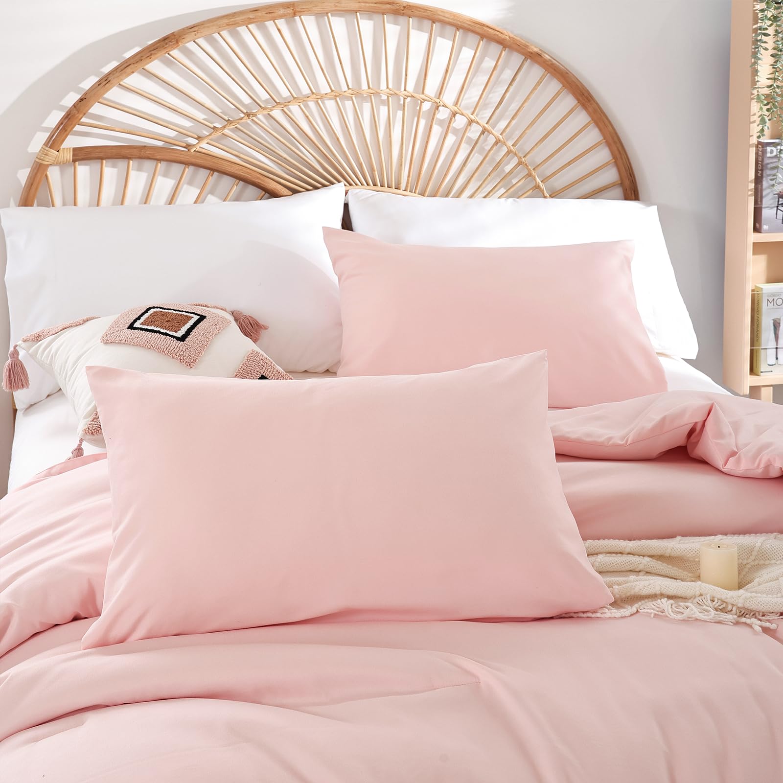 Queen Size Pink Comforter Set - Soft Microfiber All-Season Bedding for Women & Girls, Perfect for Modern Bedrooms