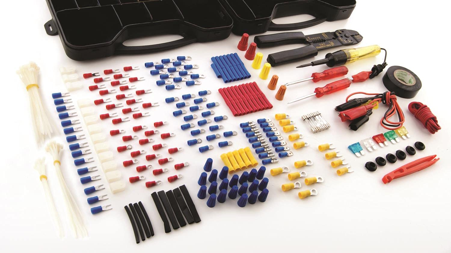 JEGS 285-Piece Electrical Repair Kit with Tools & Case for Car Wiring