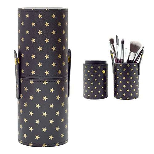Star Pattern Makeup Brush Organizer - Black Cosmetic Brush Holder for Vanity, Travel & Professional Makeup Artists | Perfect for Home, Salon & On-the-Go Beauty Essentials
