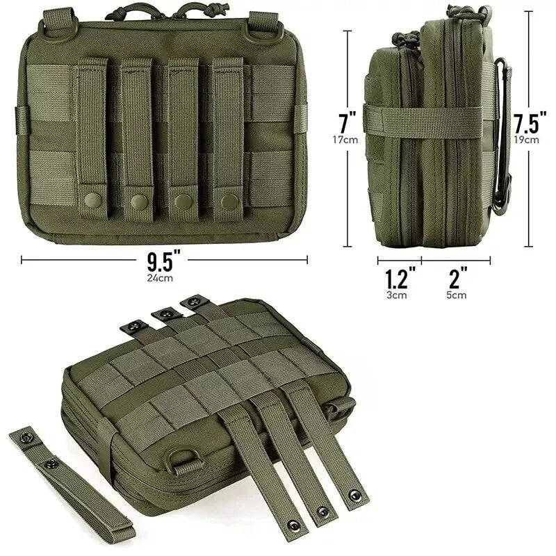 Heavy Duty Tactical Storage Bag - Military Grade Durable Utility Pouch for Camping, Hiking, Hunting & Outdoor Gear Organization (Black)
