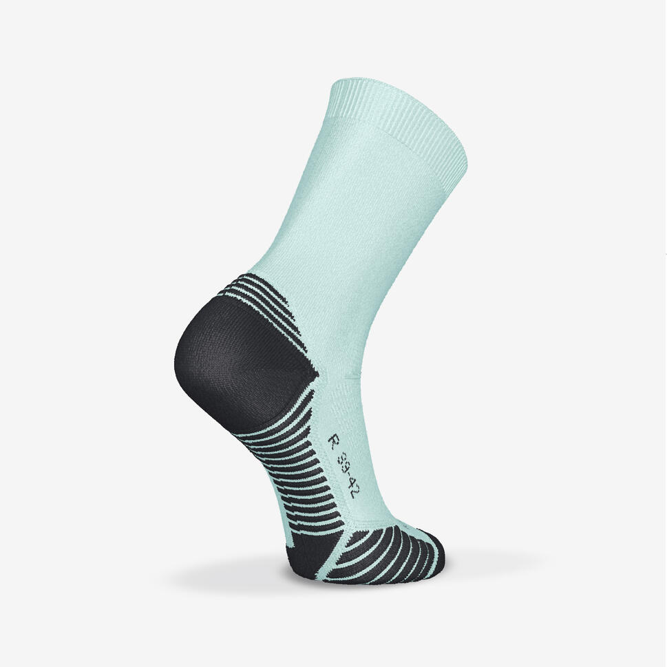 Kiprun Run 500 Thick Mid Calf Running Socks - 2 Pack for Men & Women - Perfect for Marathon, Trail Running & Cold Weather Training