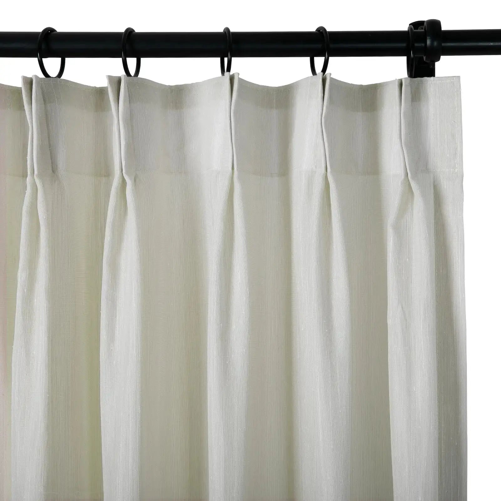 Florida Embossed White Semi-Sheer Pleated Curtains - Elegant Window Treatment for Living Room & Bedroom