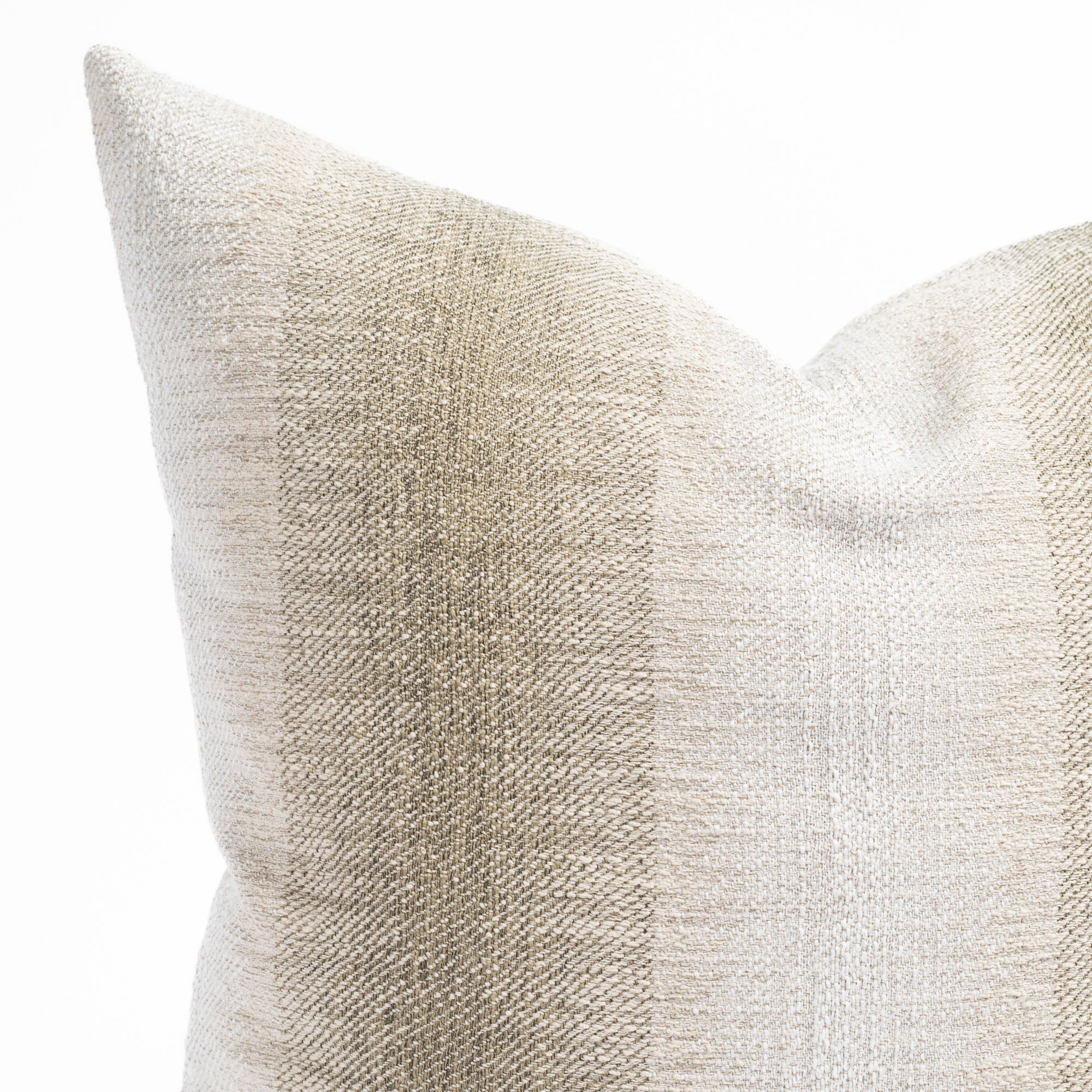 Tahoe Stripe 22x22 Decorative Throw Pillow Cover - Moss Green Cotton Linen Blend Cushion Case for Sofa, Bed, Living Room & Home Decor