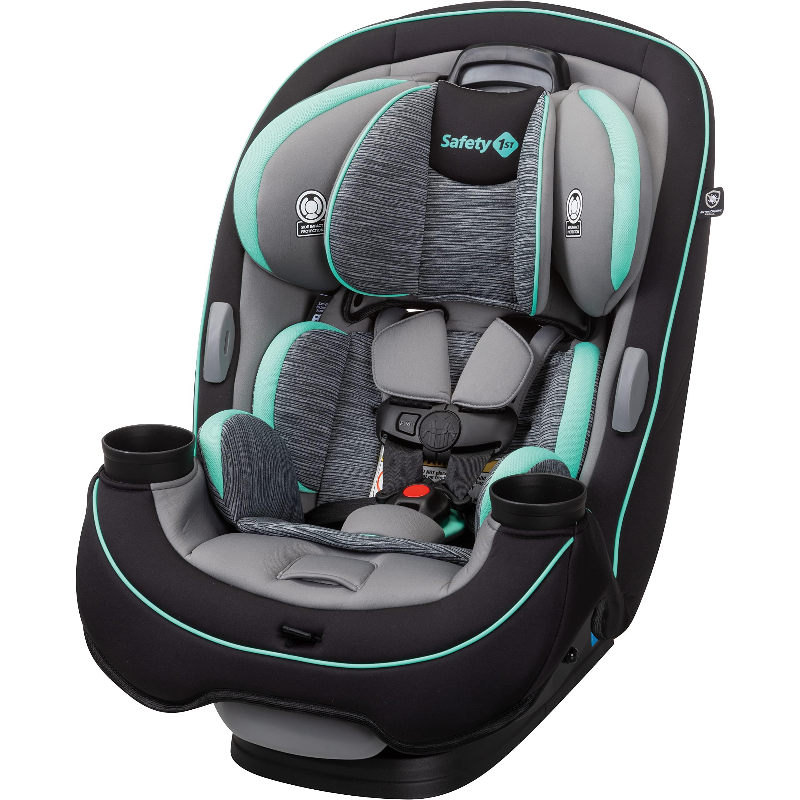 Safety 1st Grow and Go All-in-One Convertible Car Seat for Infants to Big Kids (5-100 lbs) - 3-in-1 Rear Facing, Forward Facing & Booster Seat - Slim Design, Aqua Pop - Perfect for Travel, School & Family Road Trips