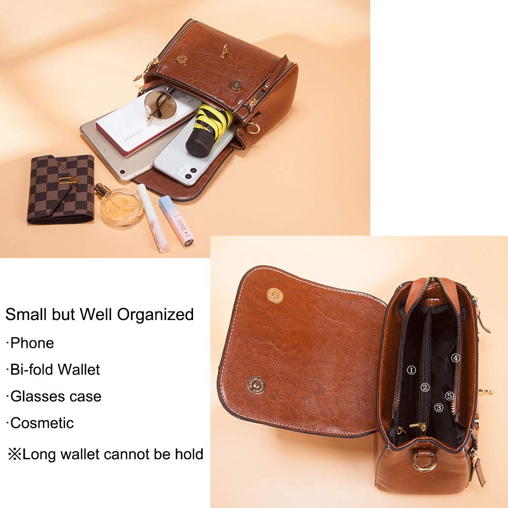 Zhongningyifeng Women's Crossbody Shoulder Bag - Soft Leather, Waterproof, Small Fashion Handbag (Black) - Perfect for Daily Use, Travel, and Shopping