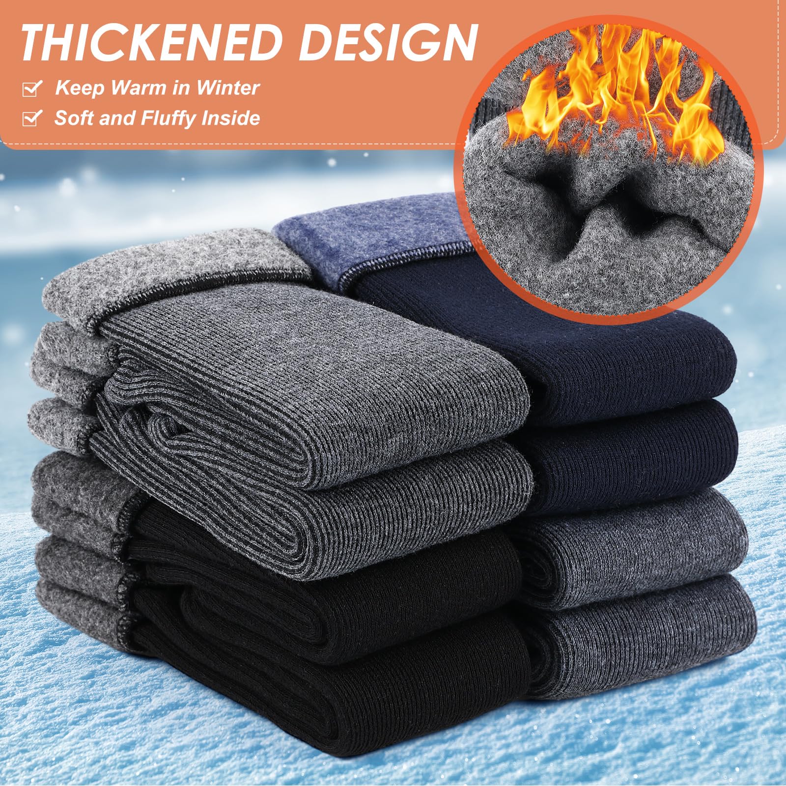 Xuhal 150 Pairs Winter Warm Thermal Socks Bulk Pack - Thick Heated Crew Boot Socks for Women & Men - Cold Weather Hiking, Outdoor Activities & Daily Wear