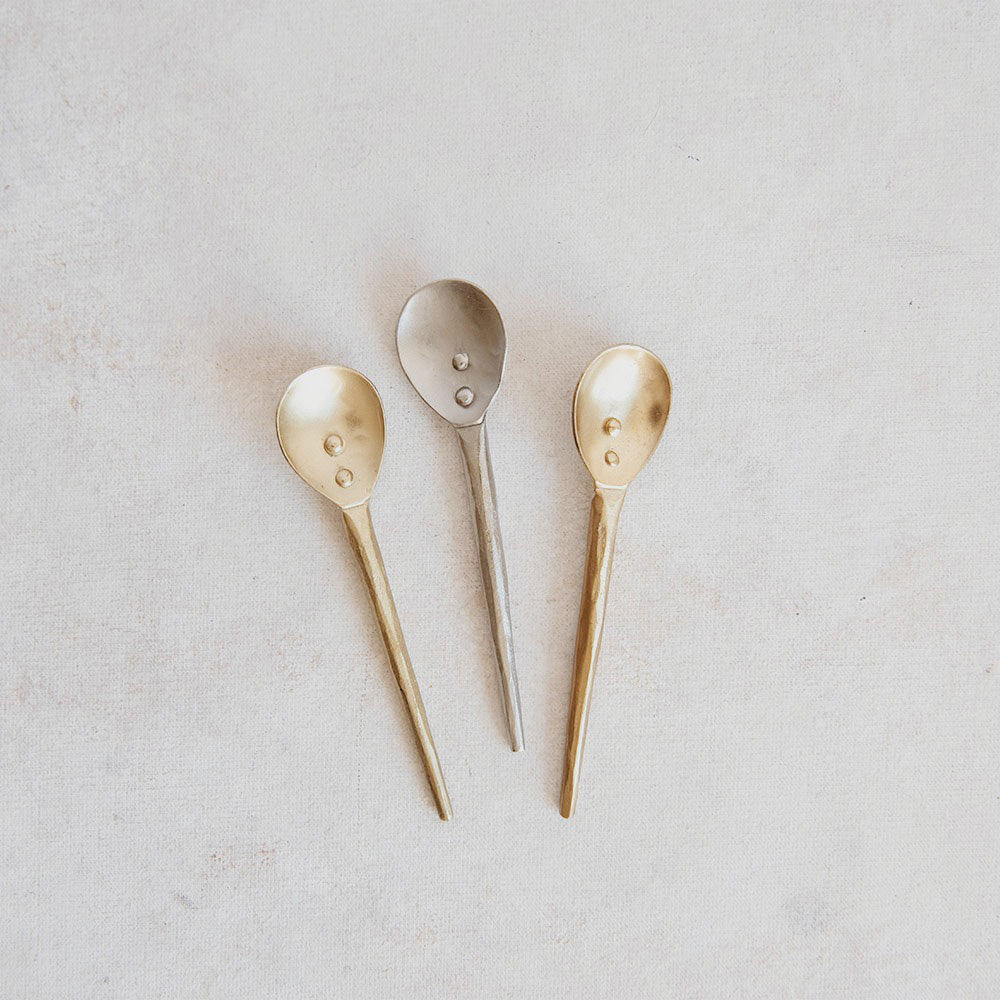 Hand Forged Mini Spoon Set - 4 Piece Stainless Steel Tea & Coffee Measuring Spoons - Perfect for Baking, Cooking, and Coffee Enthusiasts