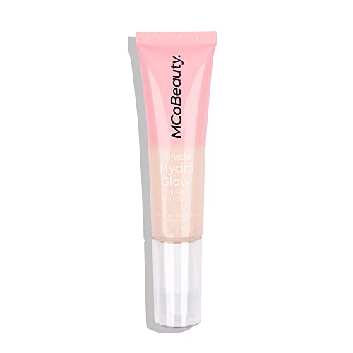 MCoBeauty Oil-Free Water-Based Foundation - Light to Medium Coverage, Natural Satin Finish - Hydrating & Radiant Makeup Base - True Ivory 1 Oz - Perfect for Daily Wear, Office & Special Occasions