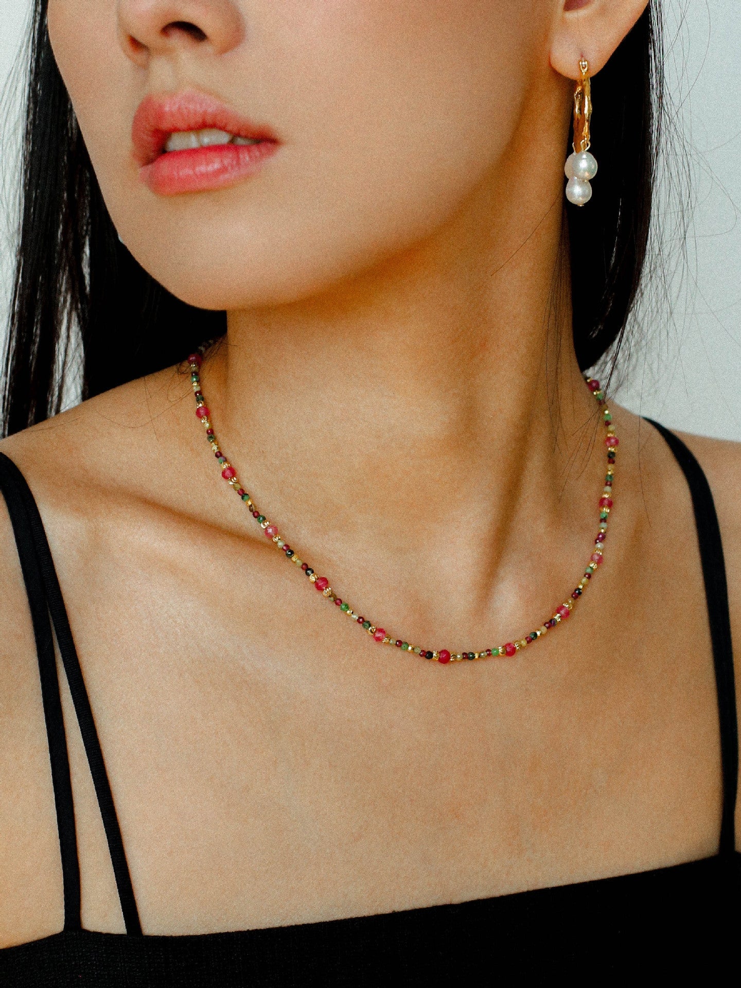 Joy Beads Tourmaline Beads Necklace for Women - Healing Crystal Jewelry for Energy Balance & Chakra Alignment - Perfect for Meditation, Yoga & Spiritual Healing
