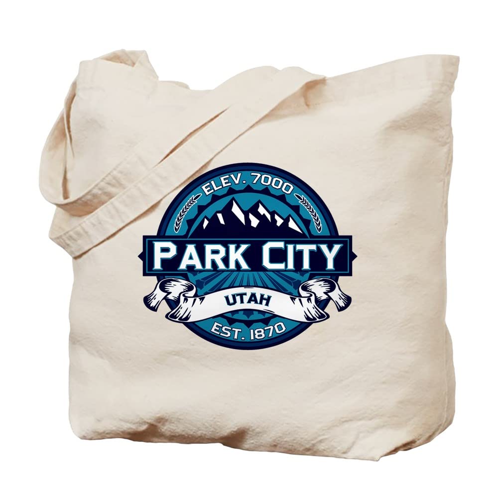 Park City Ice Tote Bag - Natural Canvas Reusable Grocery Shopping Bag | Eco-Friendly Beach, Market & Travel Tote