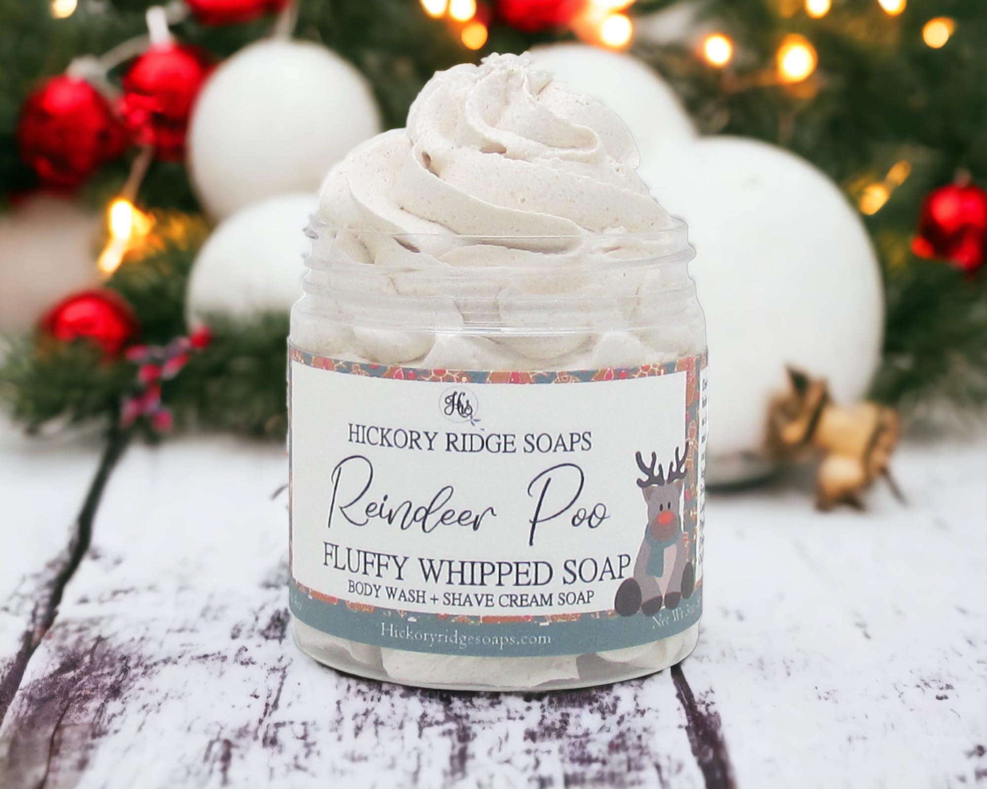 Reindeer Poo Whipped Soap - Festive Christmas Body Wash & Holiday Soap Gift Set | Natural Moisturizing Handmade Soap for Winter Skin Care | Perfect Stocking Stuffer & Secret Santa Gift for Christmas Party