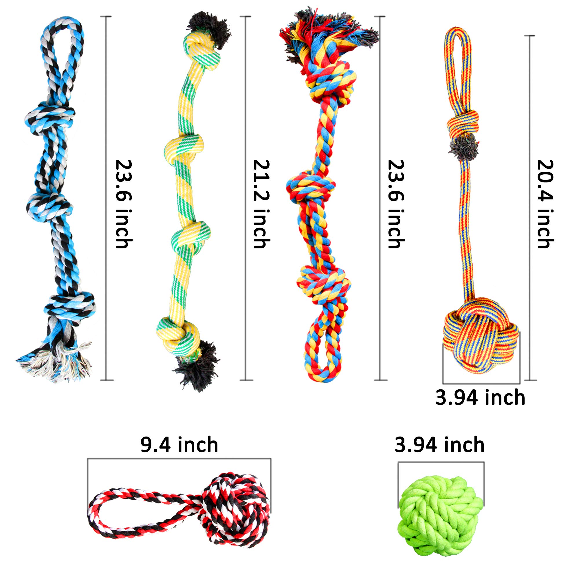 Youngever 6 Pack Large Dog Rope Toys - Durable Chew Toys for XL Dogs - Interactive Play & Dental Health - Perfect for Fetch, Tug of War & Aggressive Chewers