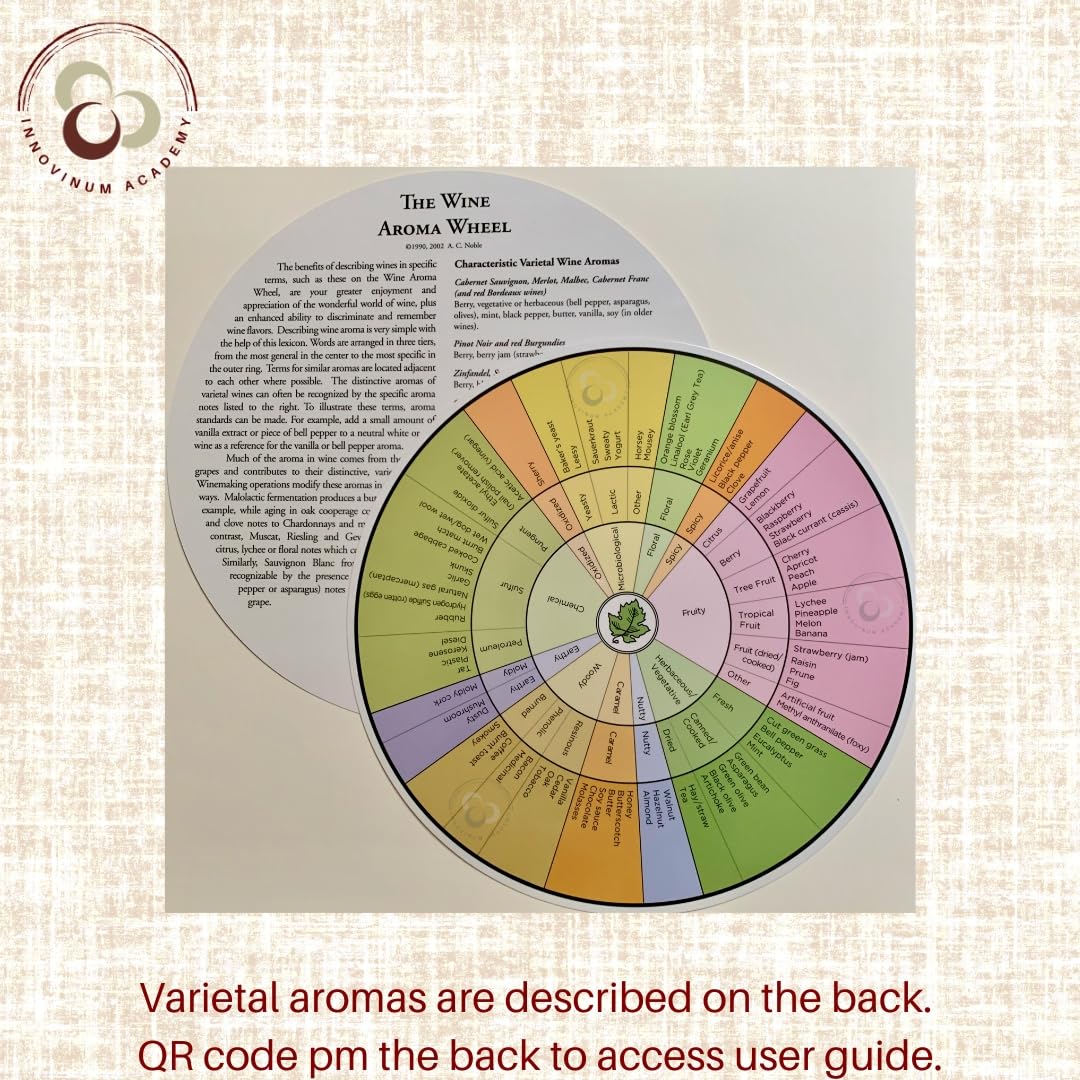A.C. Noble Wine Aroma Wheels Set of 2 - Premium Wine Tasting Kit for Beginners & Sommeliers - Perfect for Wine Pairing, Tasting Events & Home Entertaining