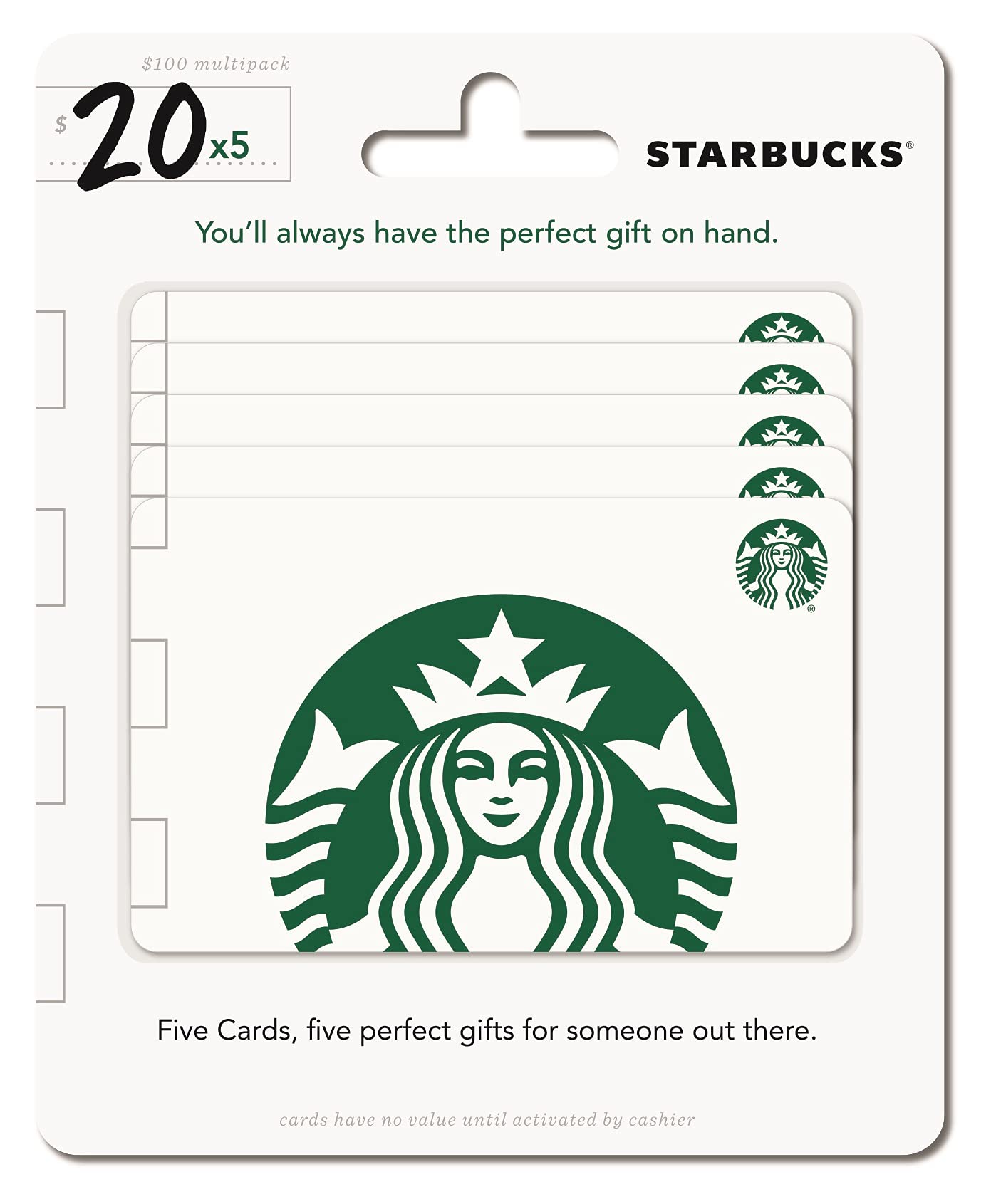 Starbucks $20 Gift Cards (5-Pack) - Perfect for Holidays, Birthdays & Employee Appreciation Gifts - Digital or Physical Delivery Options