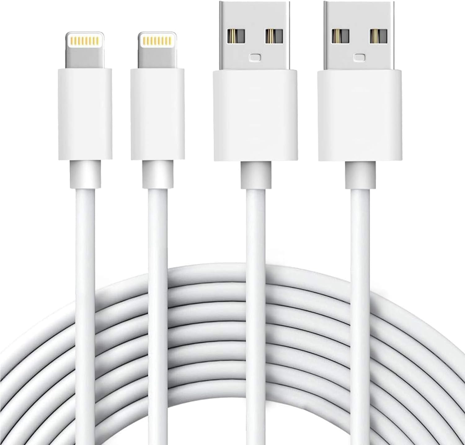 ZENOVA 2-Pack iPhone Charger Cable Fast Charging 1M White - Compatible with iPhone 14 13 12 11 Pro Max XS XR X 8 7 6 Plus 5, iPad & iPod - Perfect for Home, Office, Travel & Car Charging