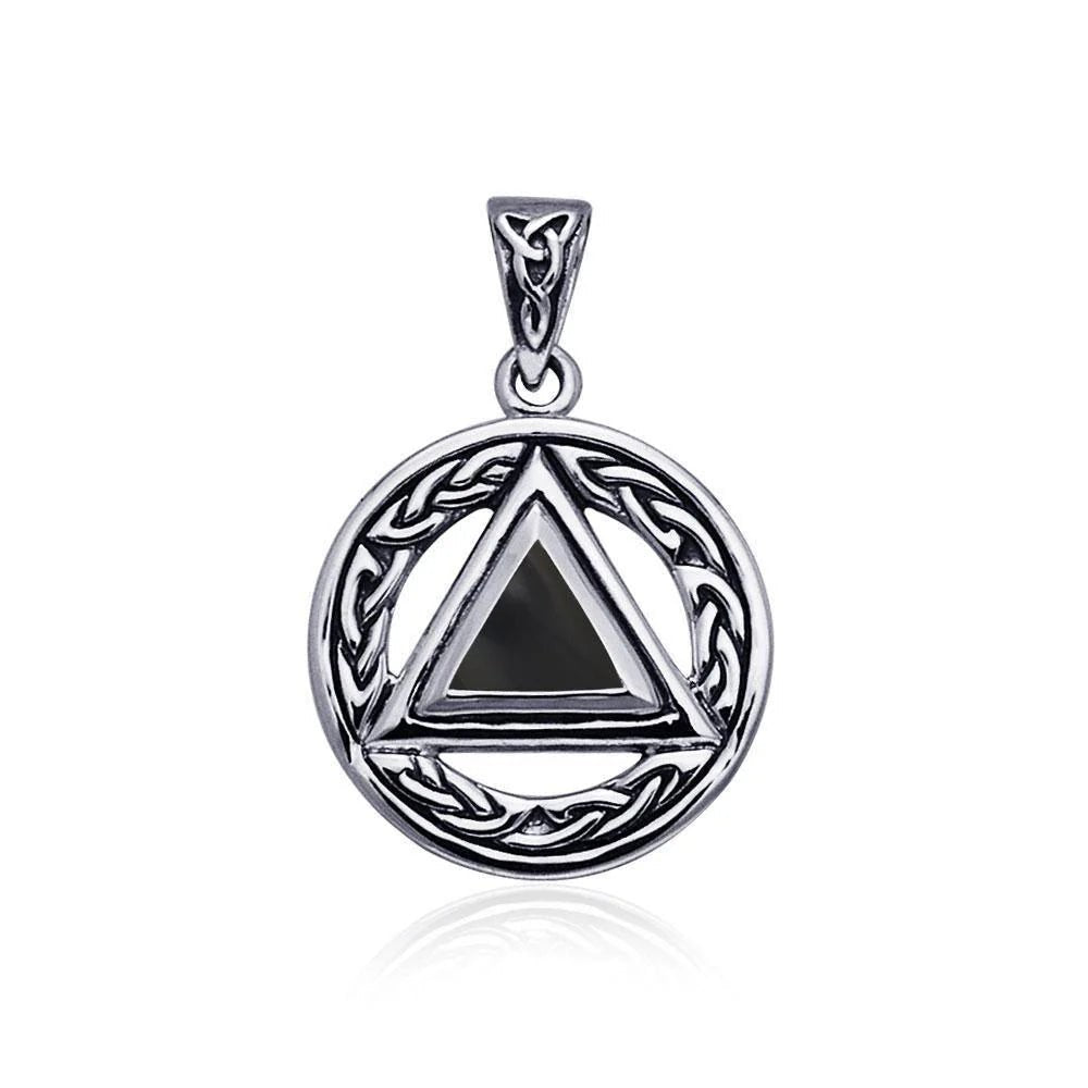 Celtic AA Symbol Sterling Silver Pendant Necklace with Genuine Gemstone Options - Perfect for Spiritual Jewelry, Irish Heritage Gifts & Everyday Wear