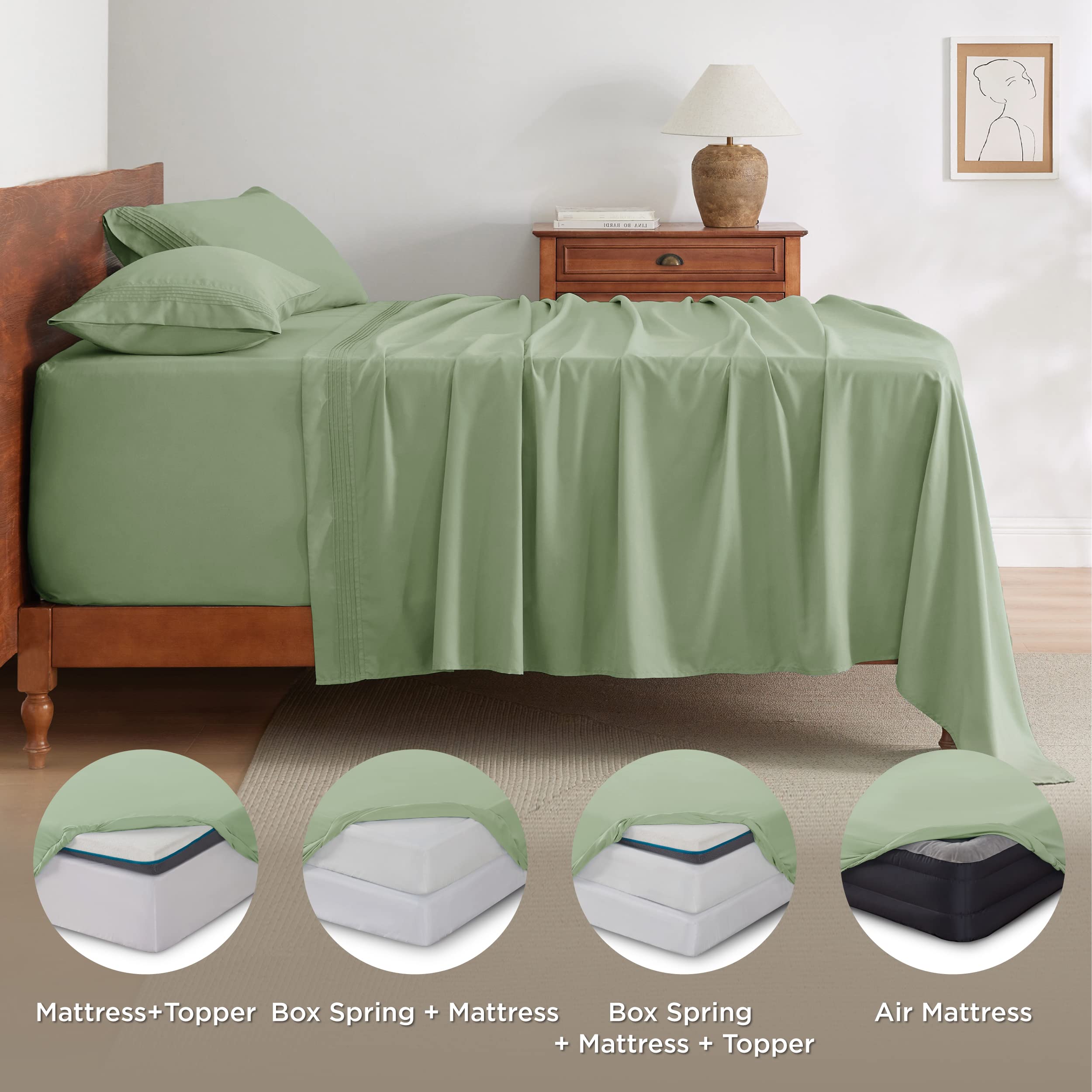 Bedsure GentleSoft Twin XL Sheets Set - Ultra Soft & Breathable Cooling Bedding for Dorm, Deep Pocket Fits Mattress Up to 21