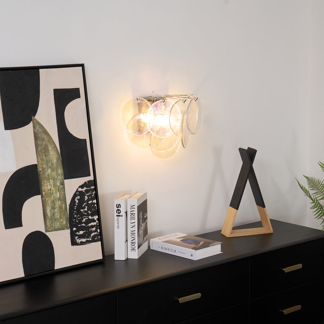 Lunaria Disc Wall Light - Modern LED Wall Sconce for Bedroom, Living Room & Hallway - Dimmable Round Fixture with Warm White Light - Perfect for Ambient Lighting and Home Decor