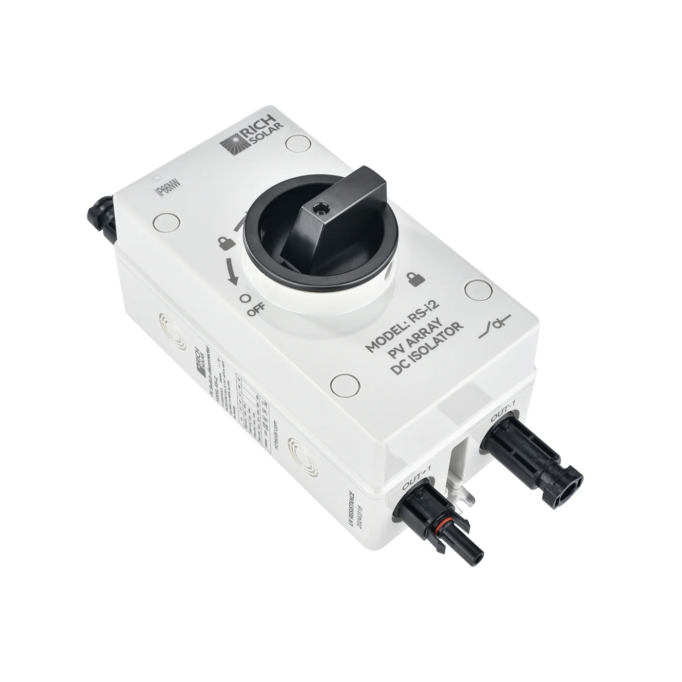 Rich Solar 30A 600V DC PV Disconnect Switch - Heavy Duty Solar Panel Isolator for Off-Grid Systems, RV, Marine & Home Solar Power Applications