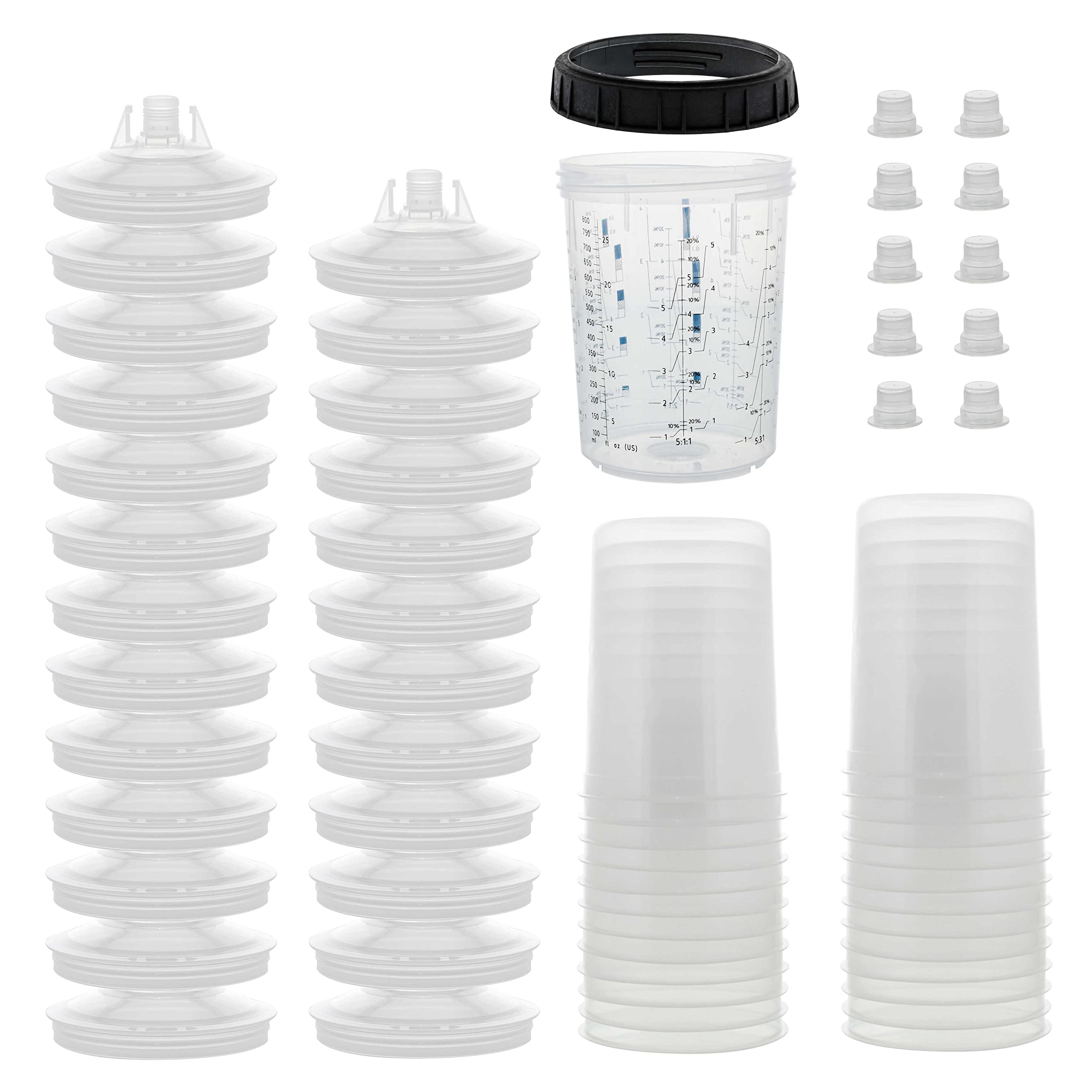 Master Elite PRO-33 HVLP Spray Gun Kit - 1.8mm Nozzle & 25 Disposable Cups for Automotive, Woodworking & DIY Projects - High Performance Gravity Feed Spray Gun for Paint, Stain & Varnish
