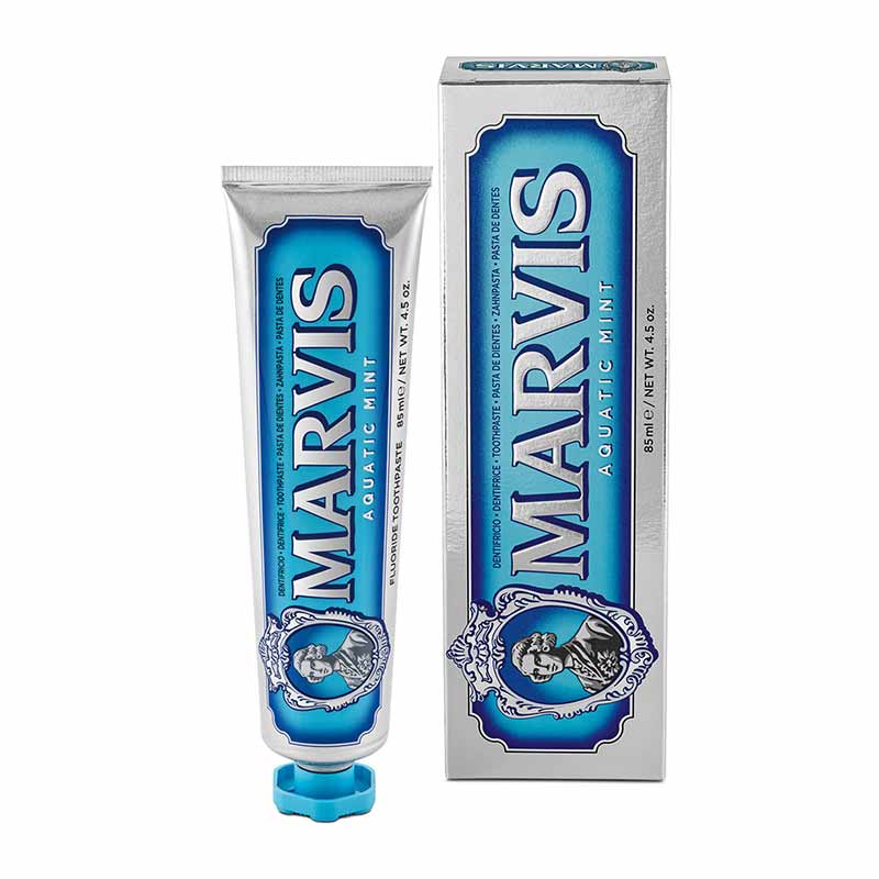 Marvis Aquatic Mint Toothpaste - Refreshing Mint Flavor for Fresh Breath & Oral Hygiene - Perfect for Travel, Home & Office Use