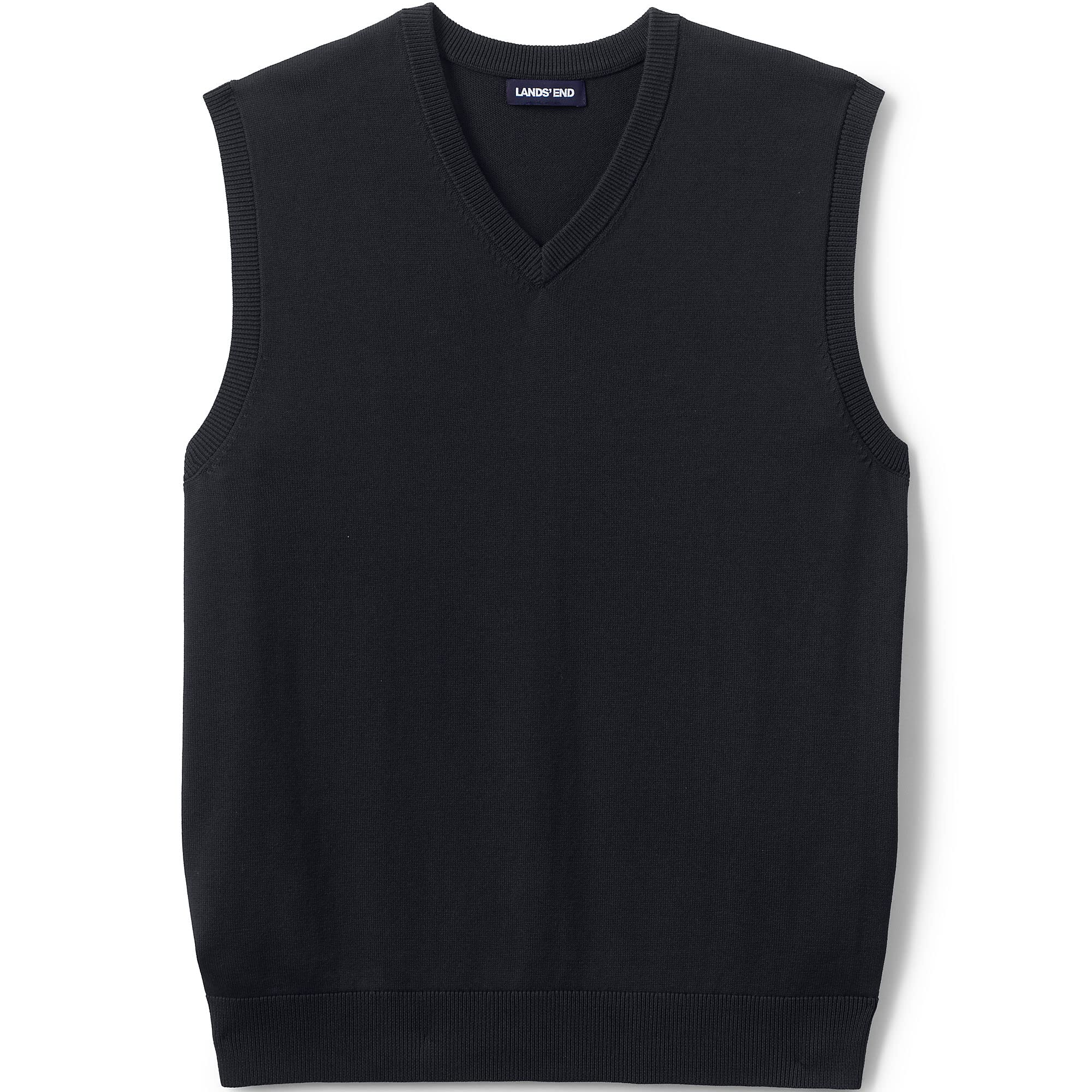 Lands' End Men's Cotton Modal Fine Gauge Sweater Vest for School Uniforms | Comfortable & Breathable | Perfect for Classrooms, Office Wear & Formal Occasions