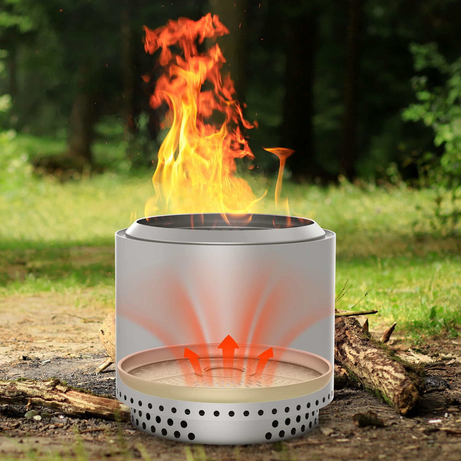 Solo Stove Yukon Pellet Adapter - Stainless Steel Fire Pit Accessory for Ash Pan Extension | Prevents Pellet Spillage | Perfect for Camping, Backyard Bonfires & Outdoor Gatherings