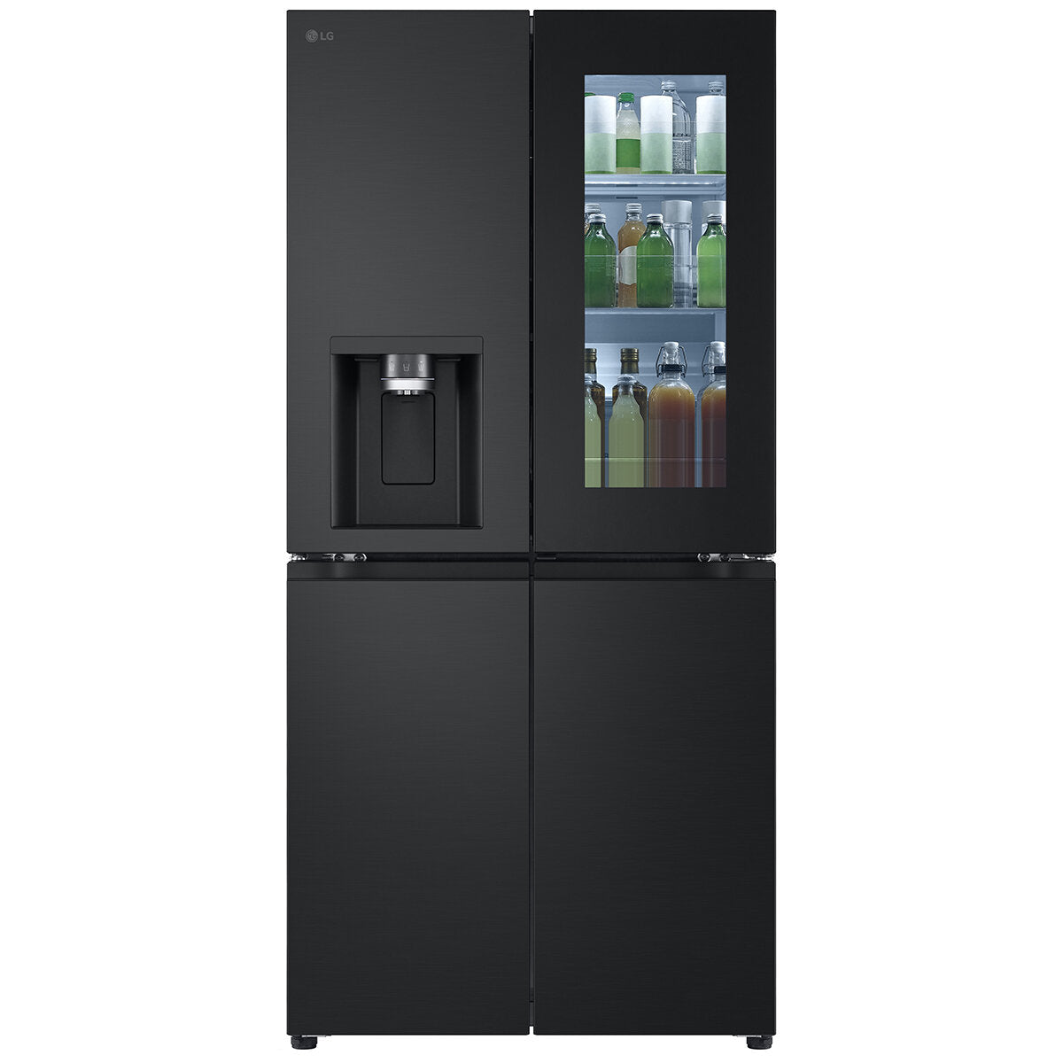 LG 508L French Door Refrigerator with InstaView Door-in-Door, Ice & Water Dispenser - Matte Black (GF-V500MBLC) - Perfect for Modern Kitchens & Large Family Storage