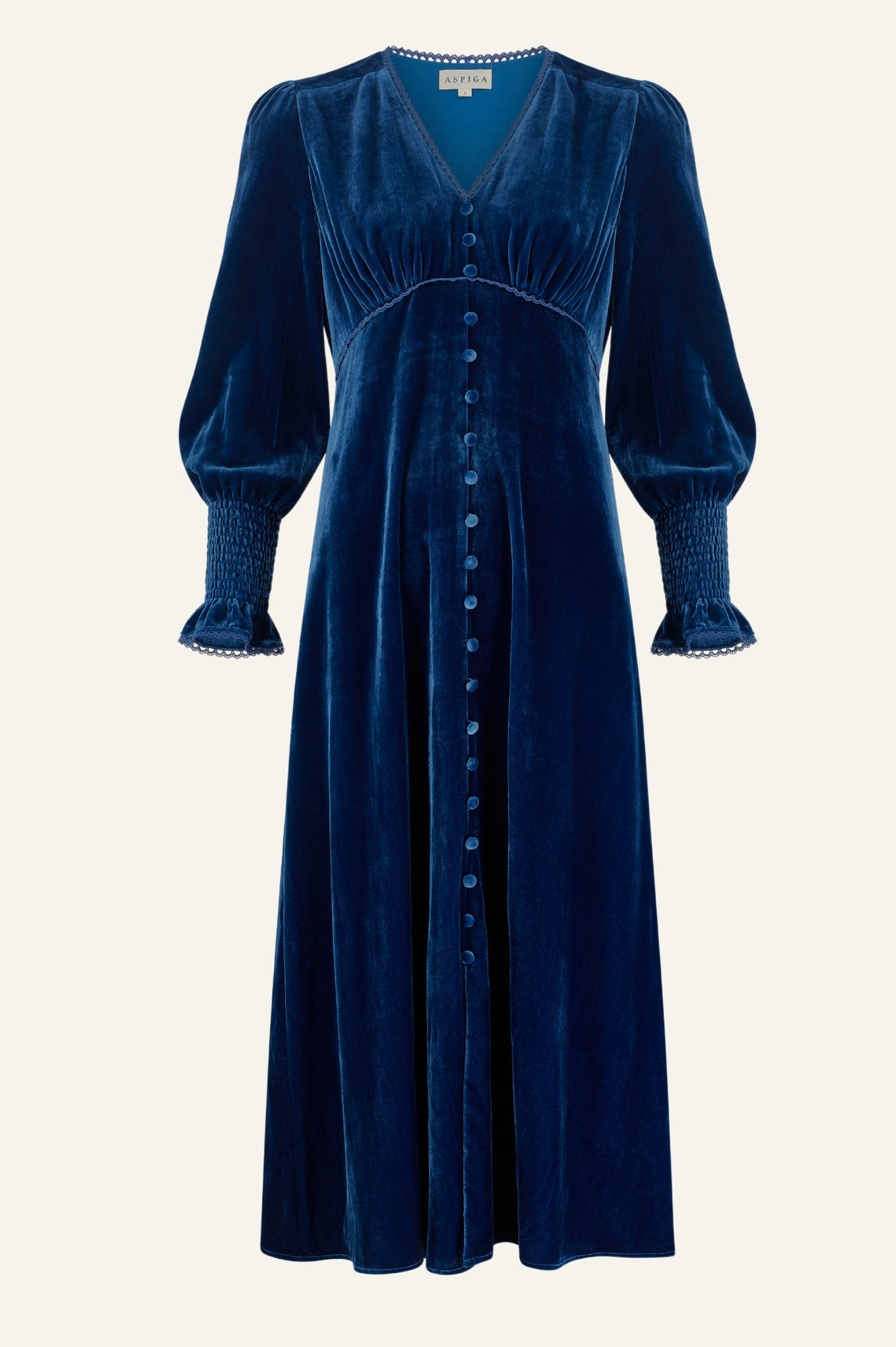 Long Sleeve Velvet Sally Anne Dress in Blue Sapphire | Elegant Winter Party Dress for Women | Perfect for Holiday Gatherings & Formal Events