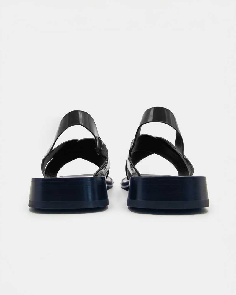 Stylish Black Leather Slingback Sandals for Women - Comfortable Heeled Dress Shoes for Summer, Weddings & Office Wear