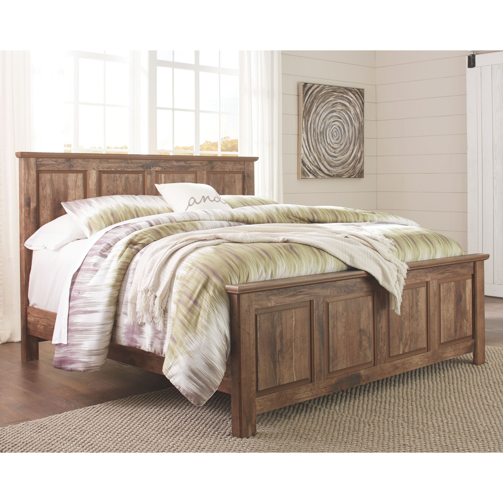 Blaneville 3-Piece King Size Bed Frame Set - Dark Brown Wooden Bedroom Furniture for Master Bedroom & Guest Room