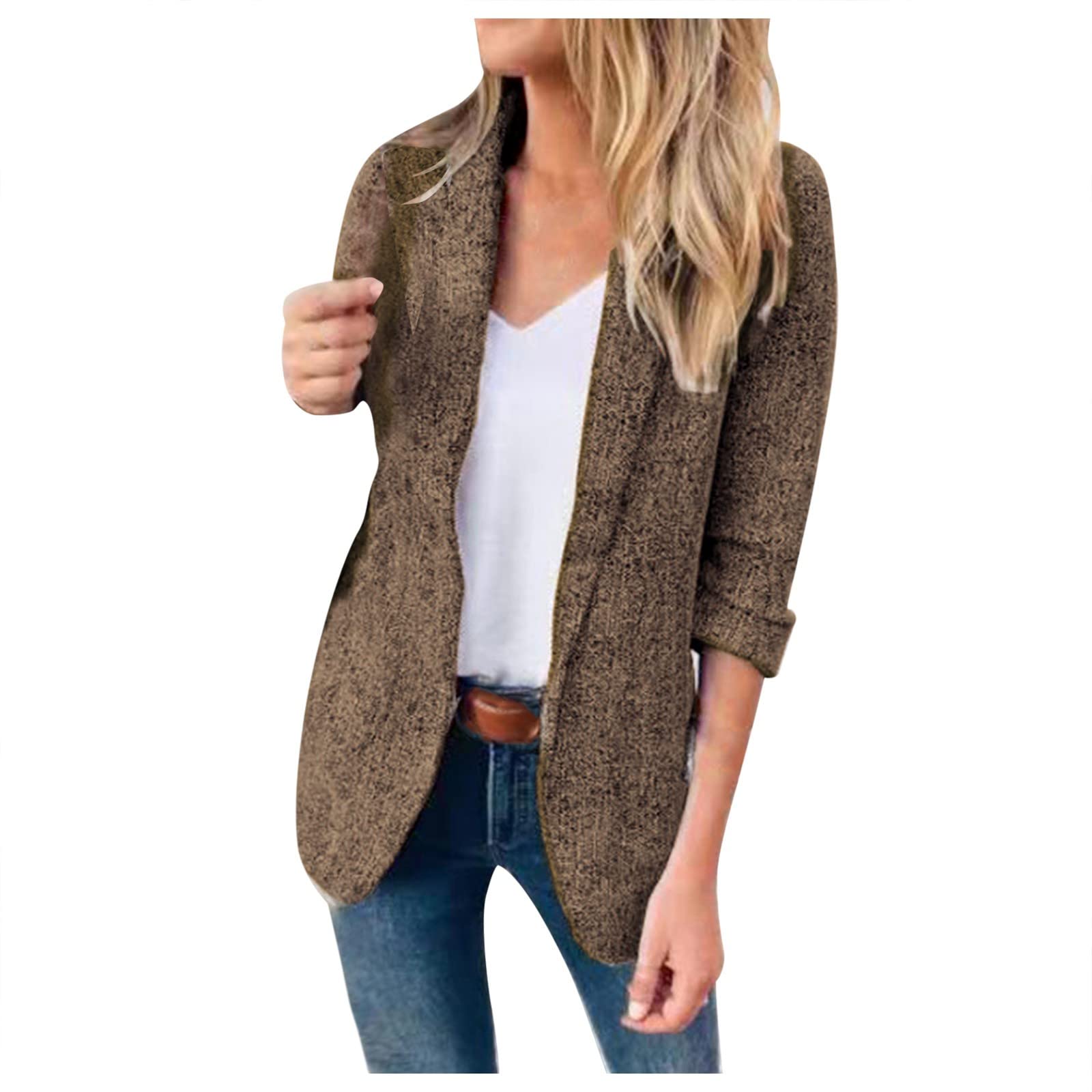 Women's Oversized Blazer - Work & Casual Long Sleeve Jacket for Office & Outings