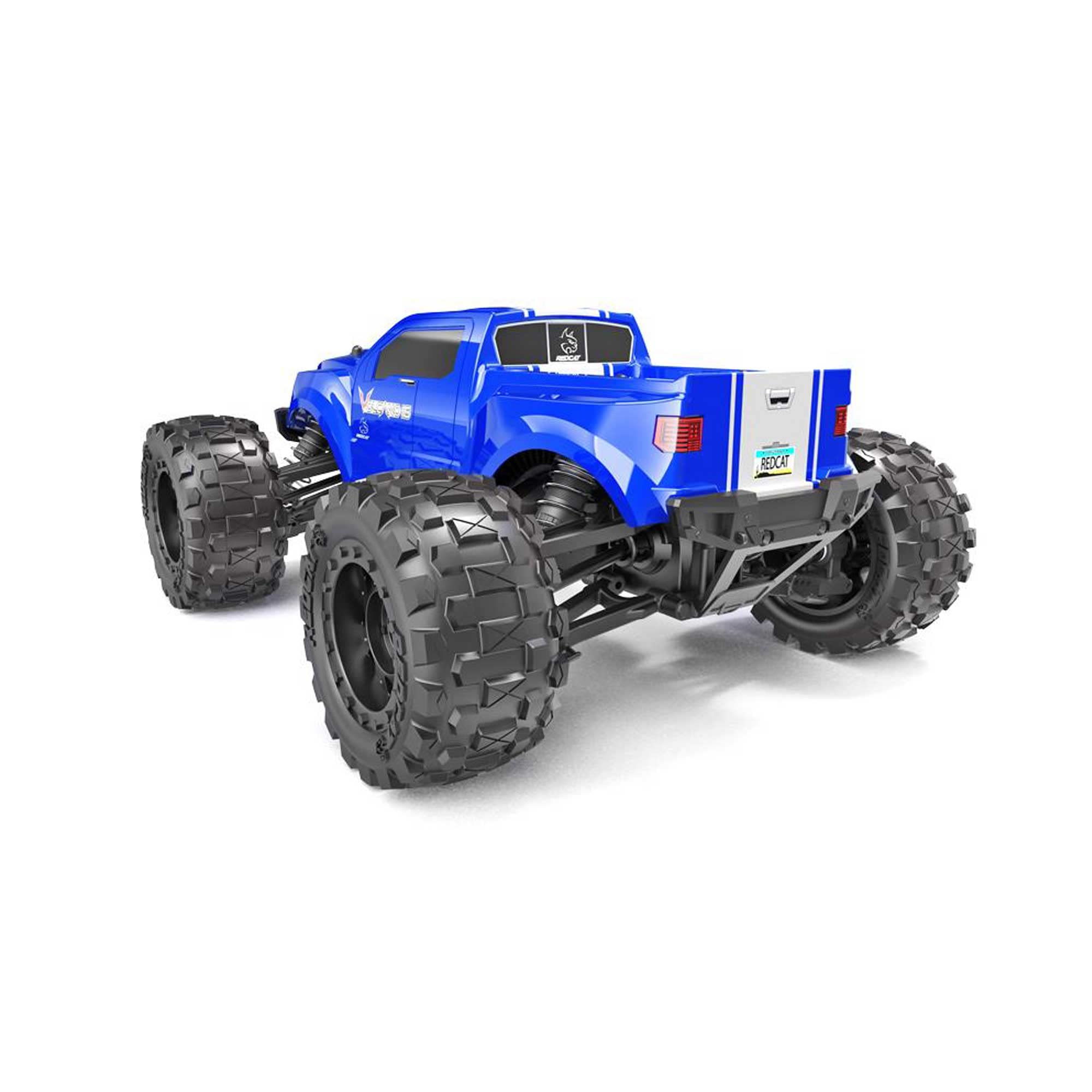 Redcat Racing Volcano-16 1/16 Scale 4WD Electric Monster Truck - Blue RC Car for Kids & Adults - Perfect for Off-Road Racing, Backyard Bashing & Stunt Driving