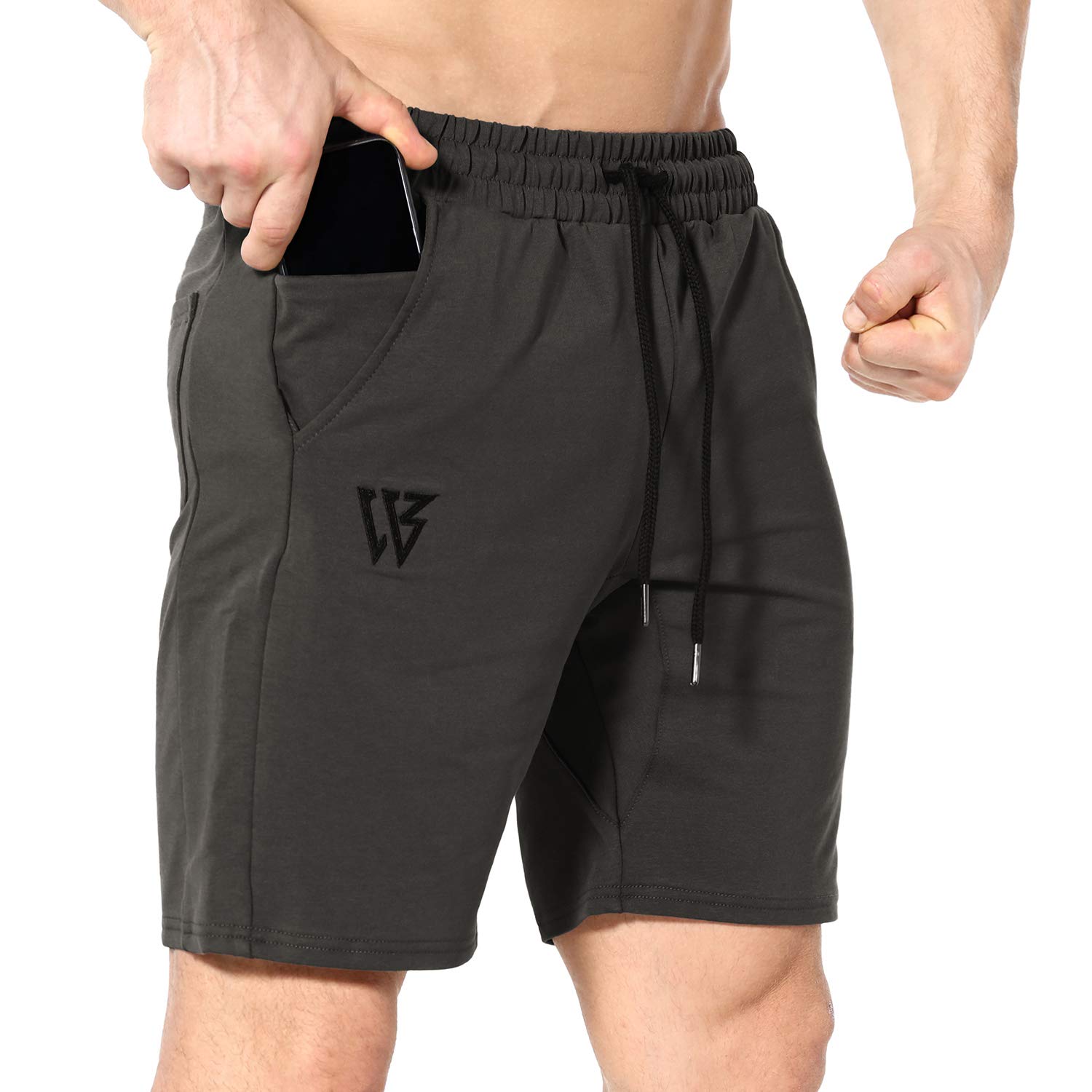 ZENWILL Men's Gym Running Shorts - Breathable Workout Athletic Bodybuilding Fitness Shorts with Zip Pockets for Training, Jogging & Outdoor Activities