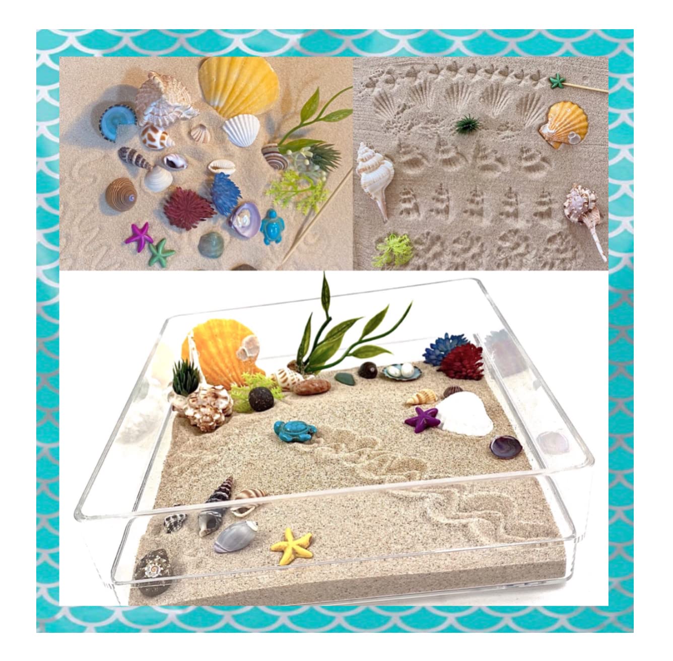 Instant Beach Vacation Desktop Terrarium Sandbox - Mini Zen Garden for Office Desk, Stress Relief Decor & Creative Gift Idea for Adults