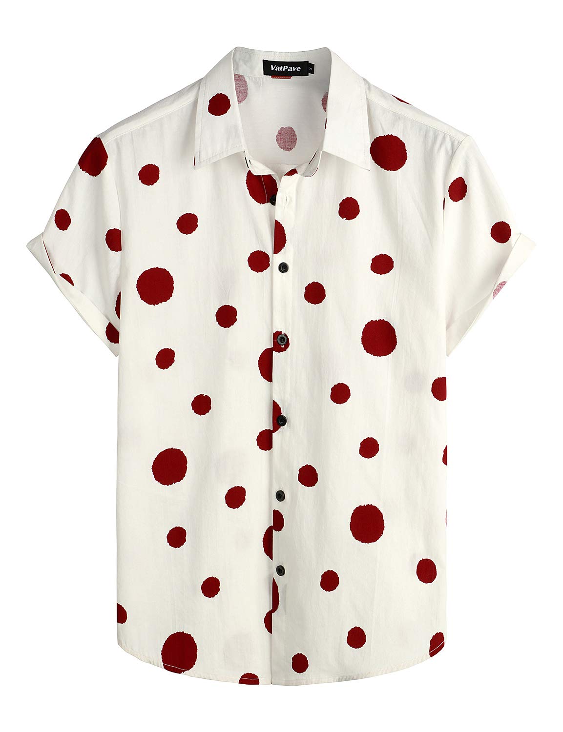 VATPAVE Men's Hawaiian Shirt Floral Print Button Down Short Sleeve Casual Summer Shirt for Beach Vacation, Luau Party & Tropical Getaway