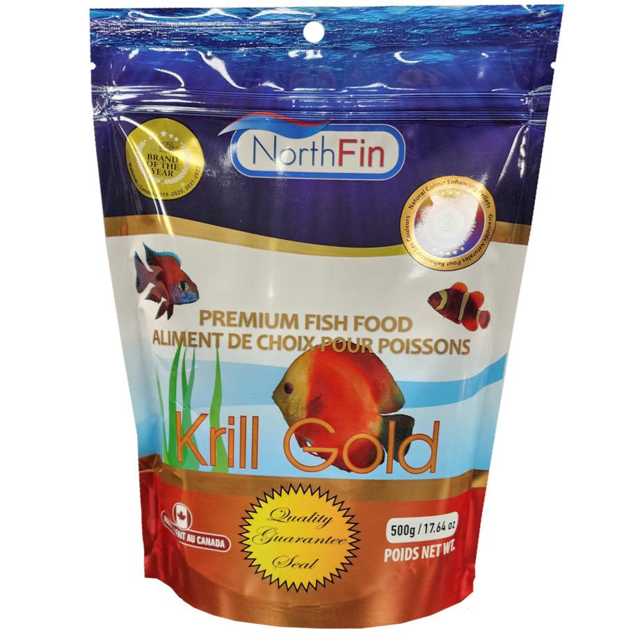 NorthFin Krill Gold Premium Fish Food - High Protein & Omega-3 Rich Tropical & Marine Fish Flakes - Perfect for Aquarium, Pond & Saltwater Fish Nutrition
