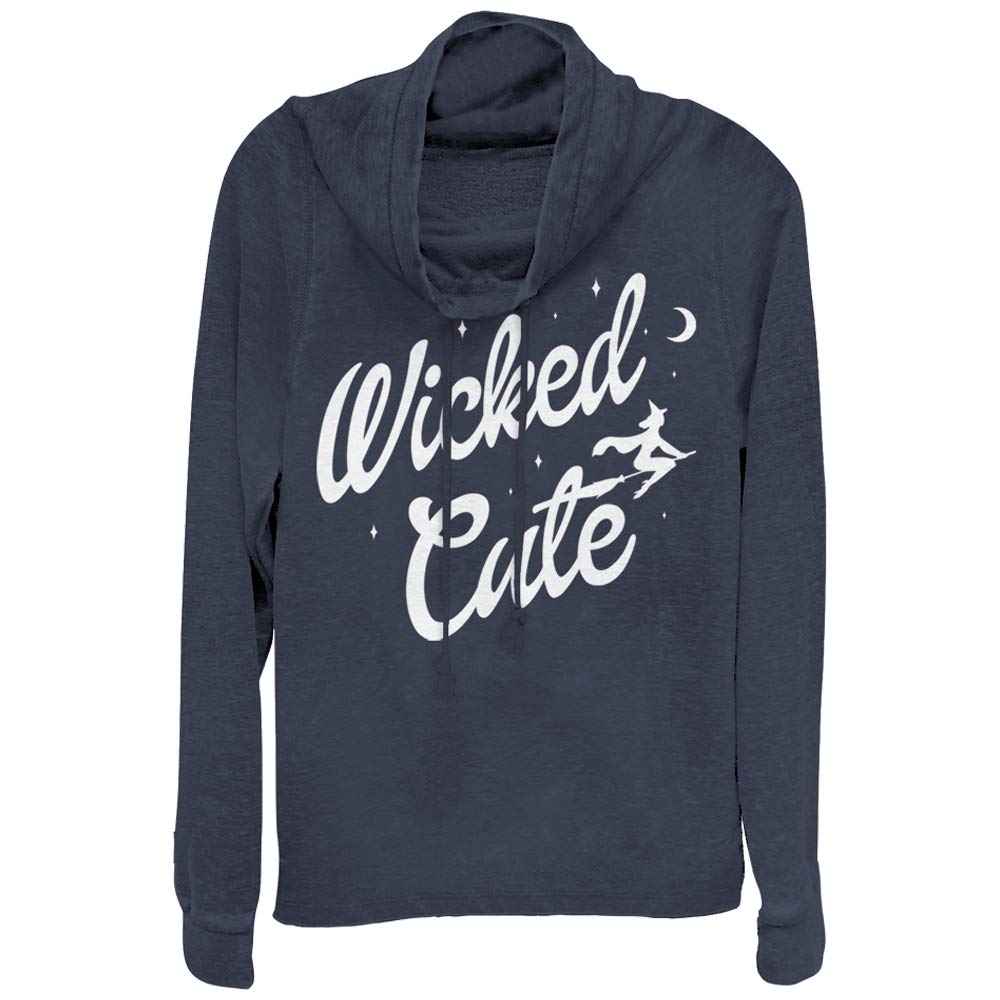 Junior's Chin UP Halloween Wicked Cute Witch Cowl Neck Sweatshirt | Cozy Pullover for Teens | Perfect for Halloween Parties & Fall Outfits