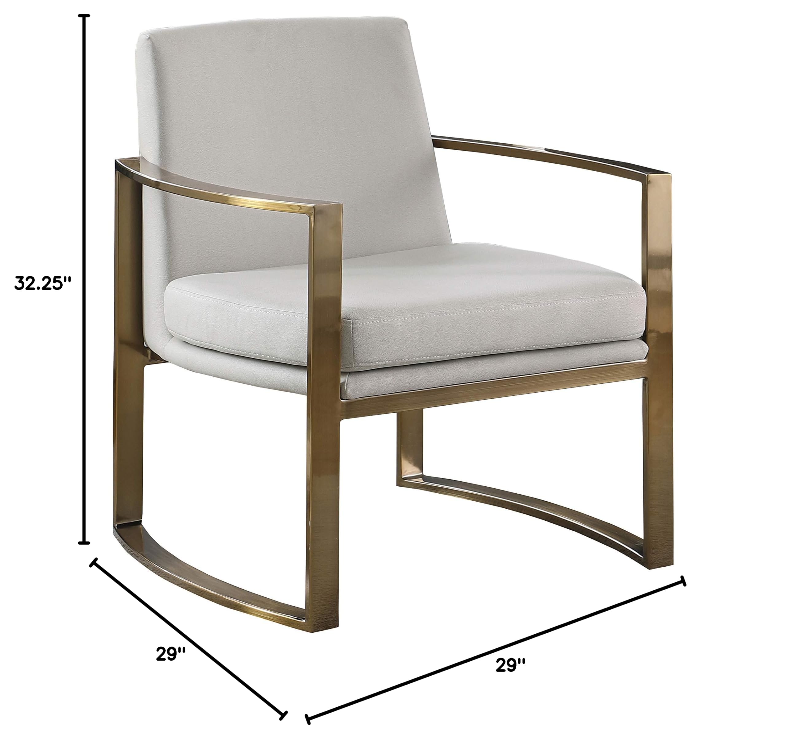 Coaster Furniture Accent Chair - Cream & Bronze Upholstered Living Room Chair 903048 | Perfect for Home Office, Lounge & Reading Nook